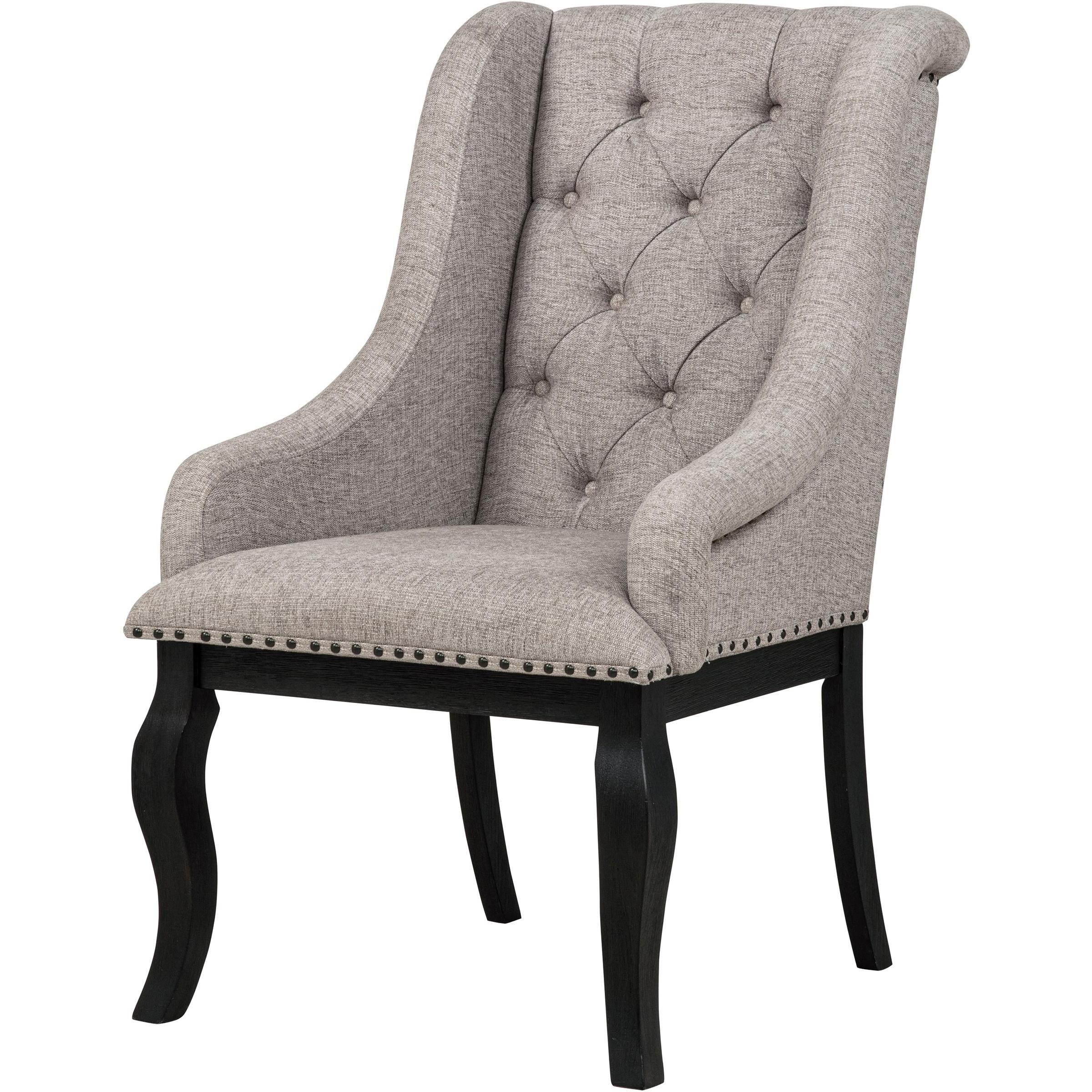  Coaster Furniture Phelps 121233 Set of 2 Upholstered Dining Arm Chair - Tan Distressed Noir IMAGE 5