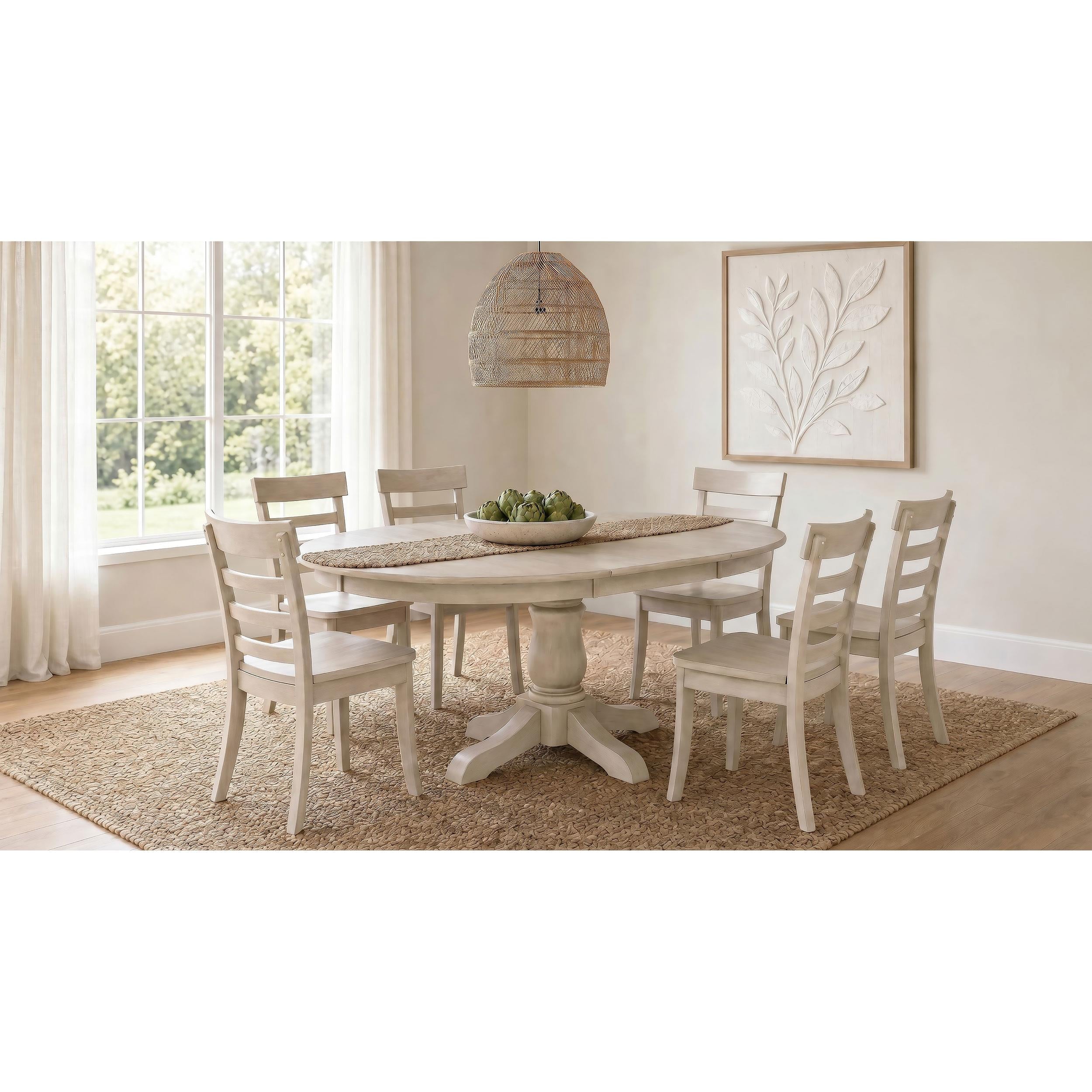  Coaster Furniture Orrison 121261 Oval 62-inch Wood Extension Leaf Dining Table - Linen IMAGE 13