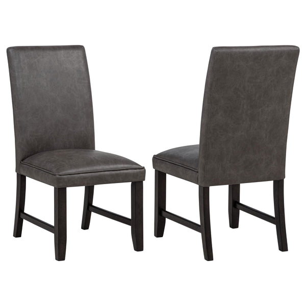Coaster Furniture Averill 121292GRY Set of 2 Faux Leather Upholstered Dining Side Chair - Dark Grey