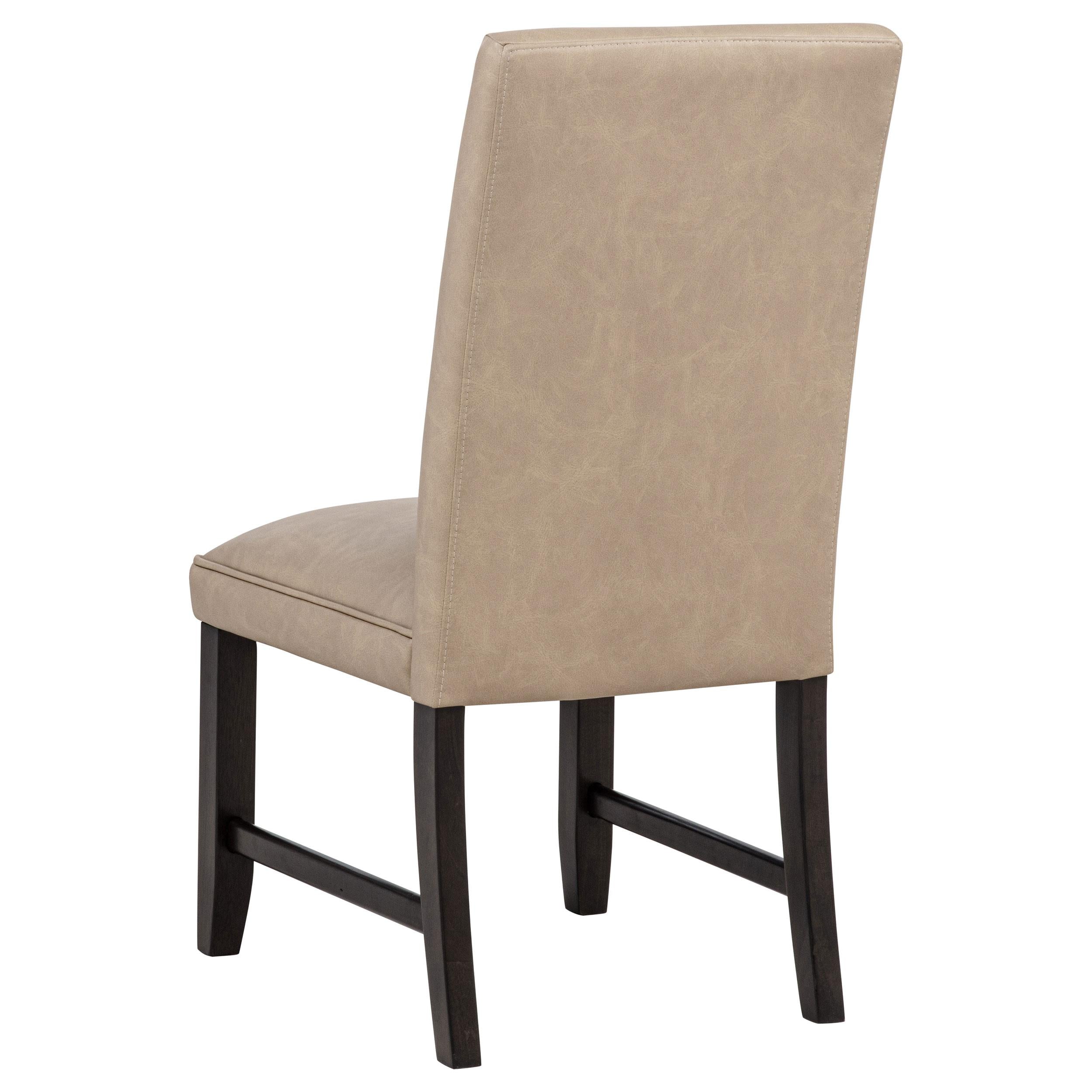  Coaster Furniture Averill 121292TAN Set of 2 Faux Leather Upholstered Dining Side Chair - Tan IMAGE 4