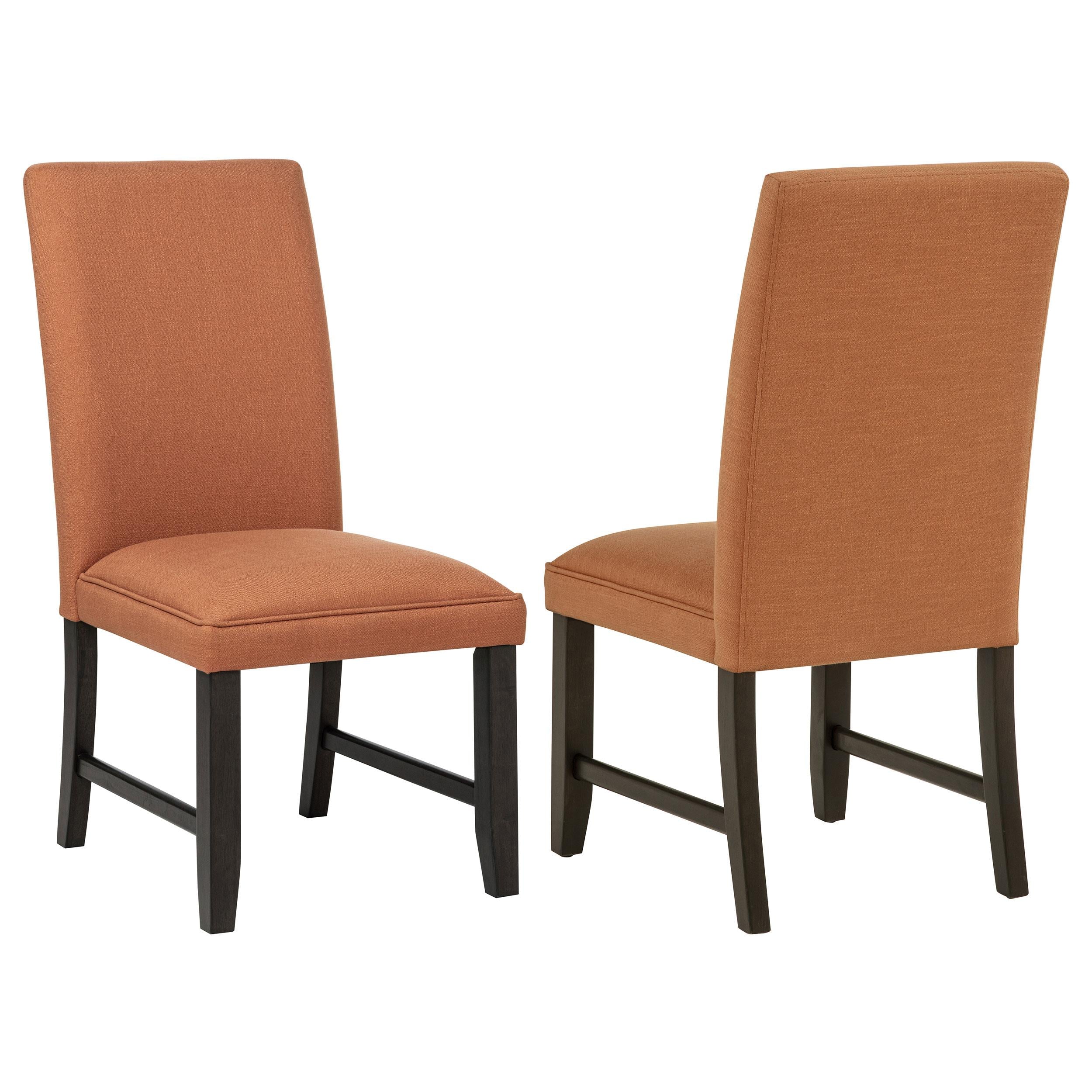  Coaster Furniture Berning 121702SLM Set of 2 Fabric Upholstered Parson Side Chair - Salmon Orange IMAGE 1
