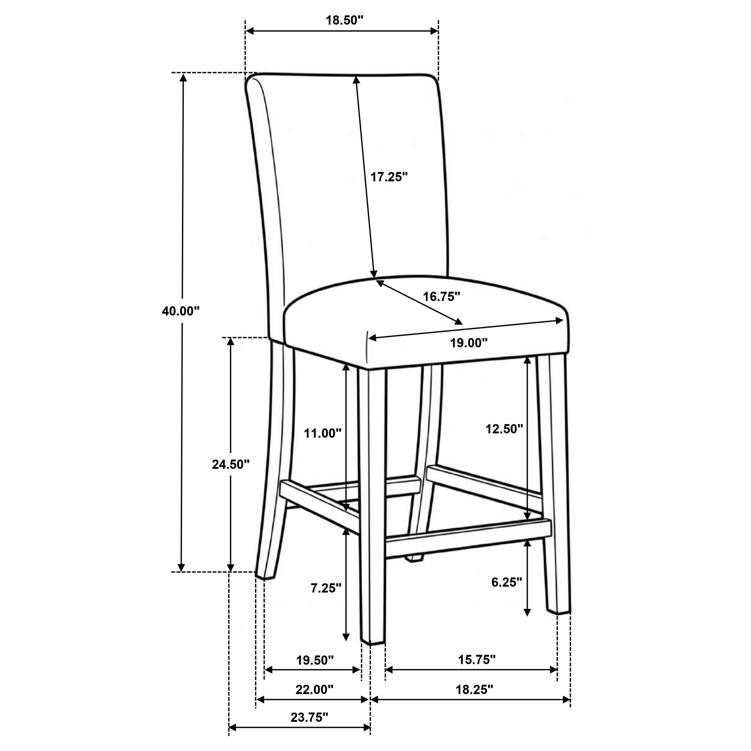  Coaster Furniture Paxton 122179GRY Set of 2 Upholstered Counter Height Dining Chair - Grey IMAGE 11