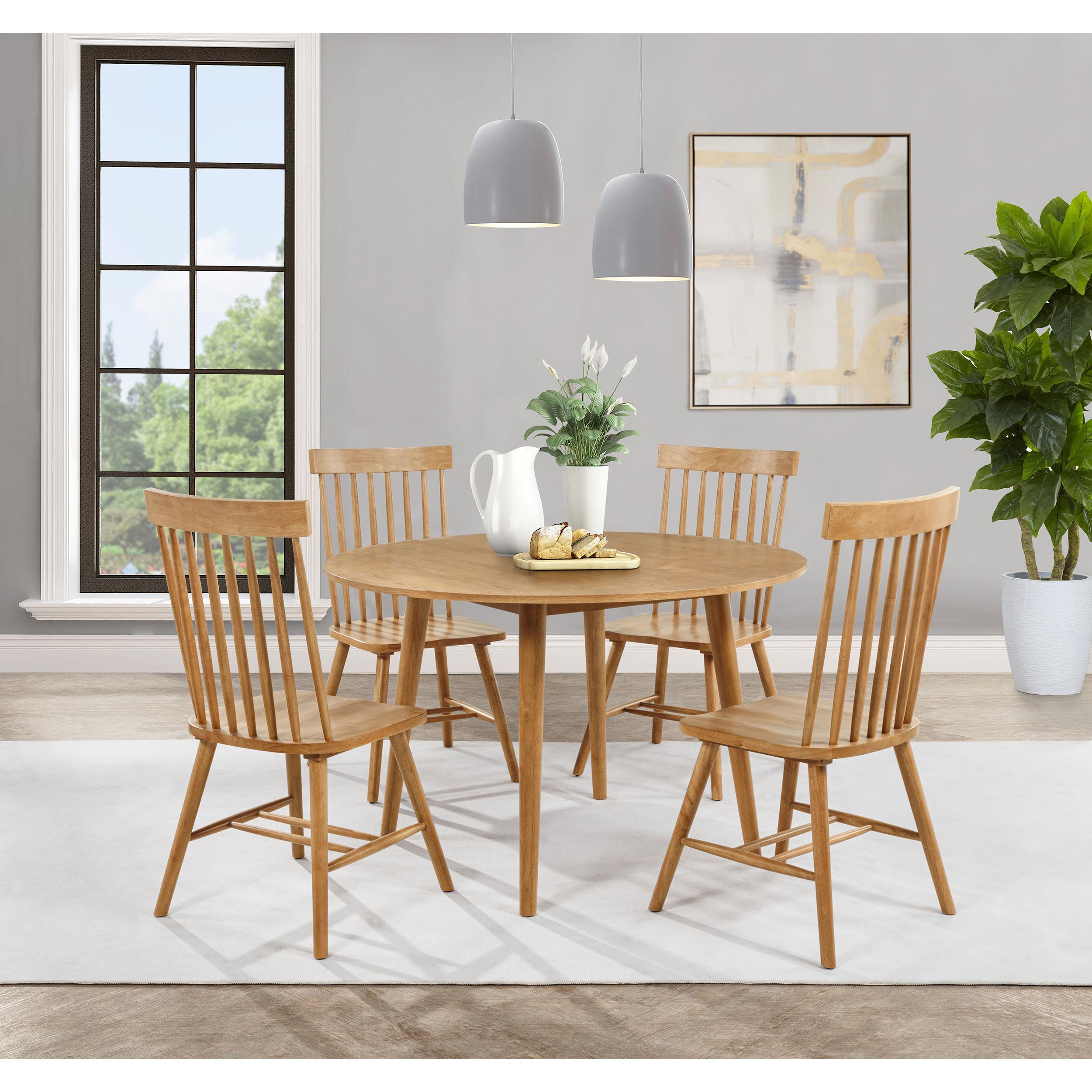  Coaster Furniture Andrews 122500 48-inch Round Wood Dining Room Table - Light Ash IMAGE 3