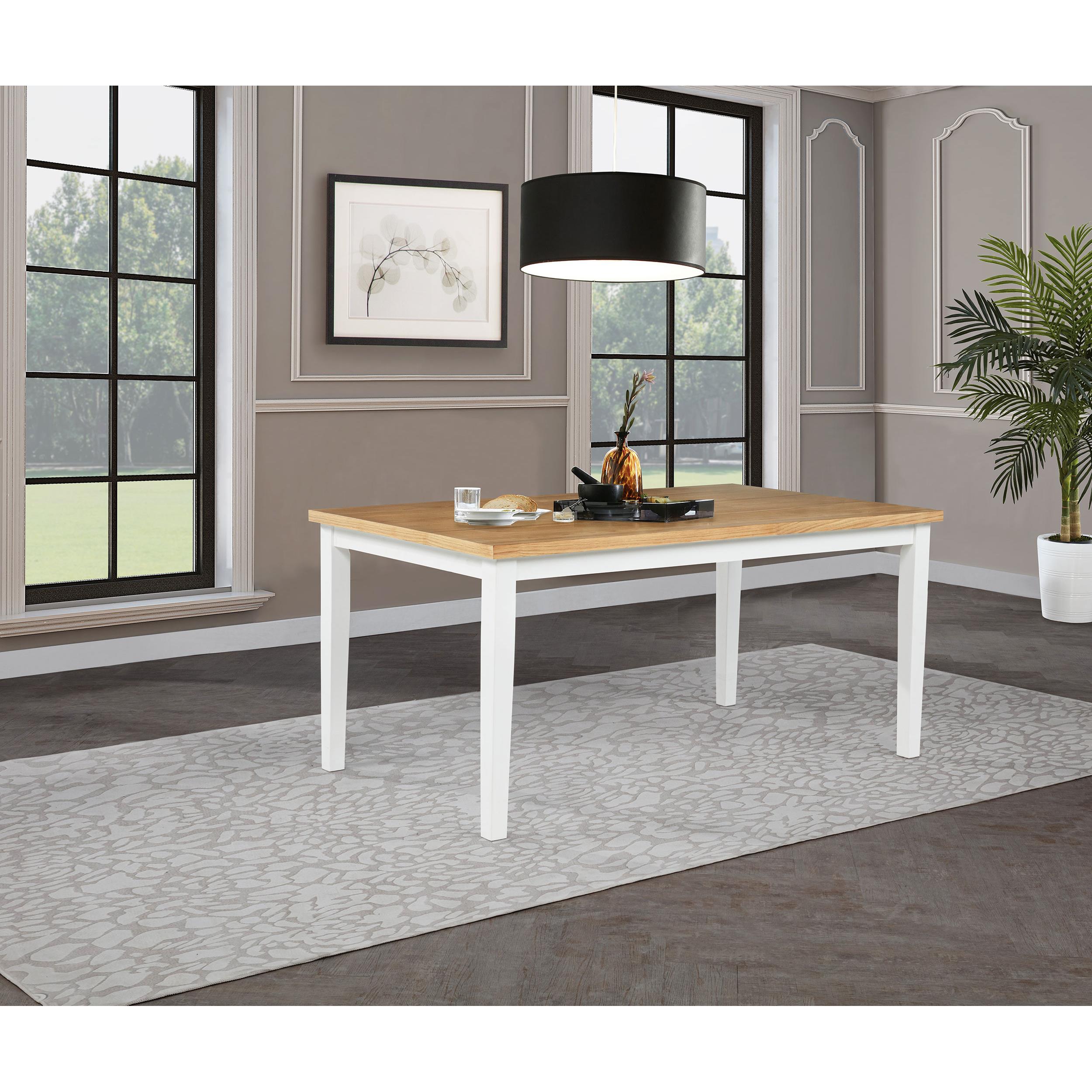  Coaster Furniture Andrews 122501 66-inch Rectangular Dining Table - Light Ash/White IMAGE 4