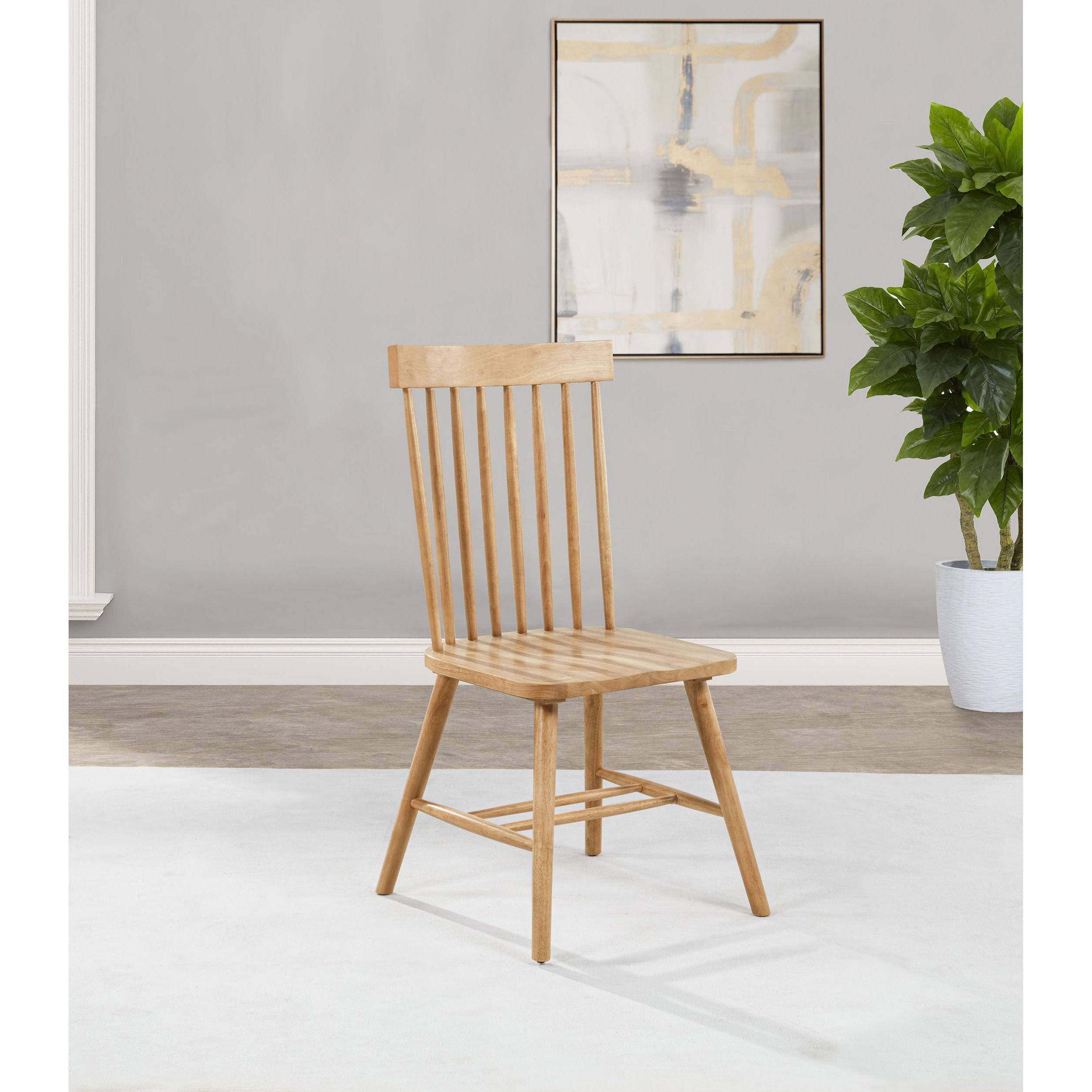  Coaster Furniture Andrews 122502 Set of 2 Windsor Spindle Back Dining Side Chair - Light Ash IMAGE 2