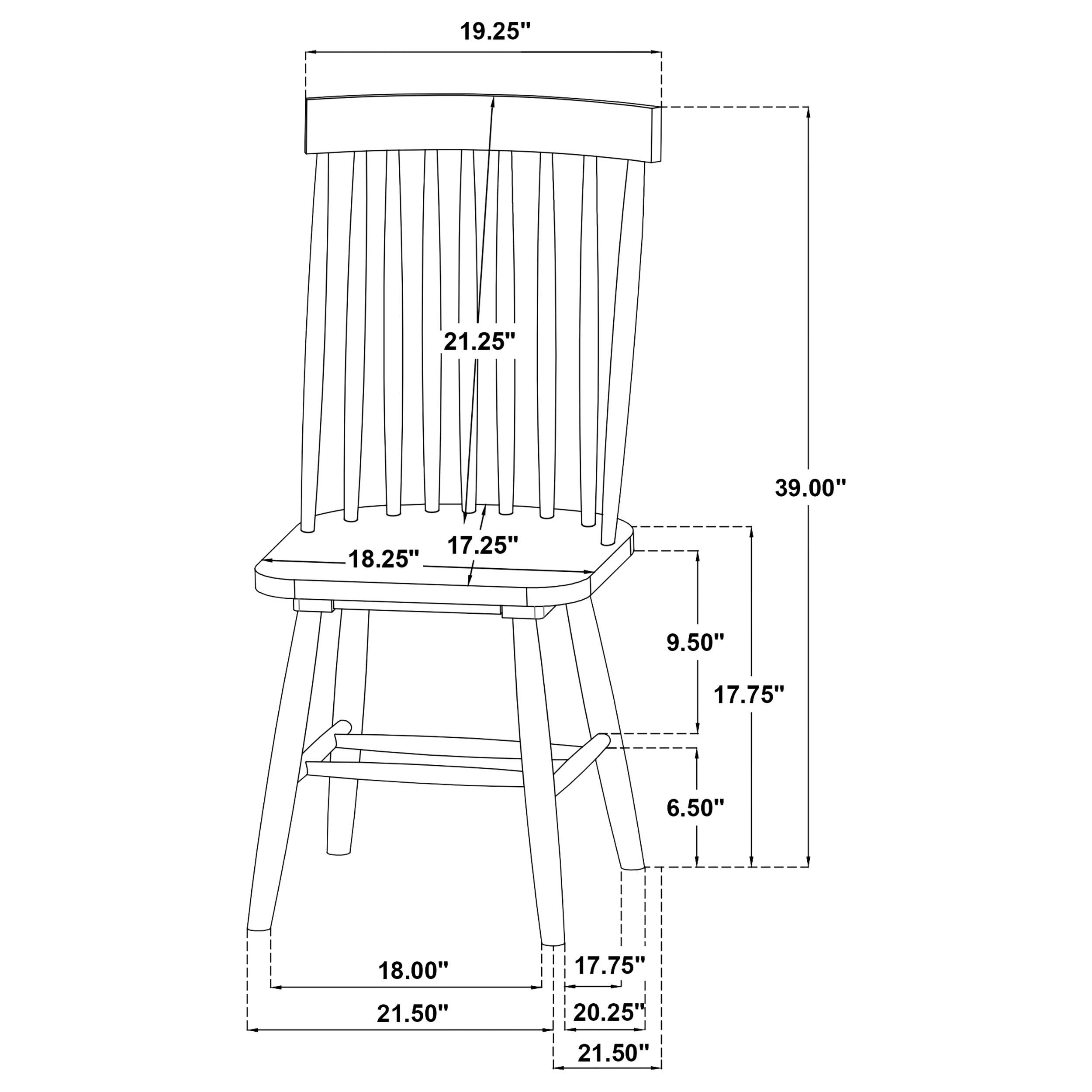  Coaster Furniture Andrews 122502BLK Set of 2 Windsor Spindle Back Dining Side Chair - Black IMAGE 10