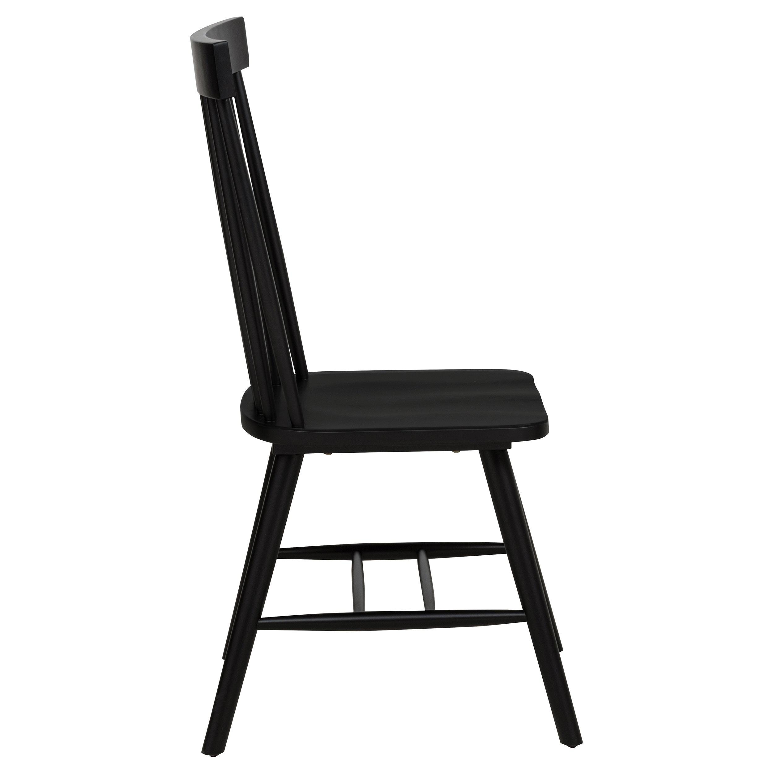  Coaster Furniture Andrews 122502BLK Set of 2 Windsor Spindle Back Dining Side Chair - Black IMAGE 4