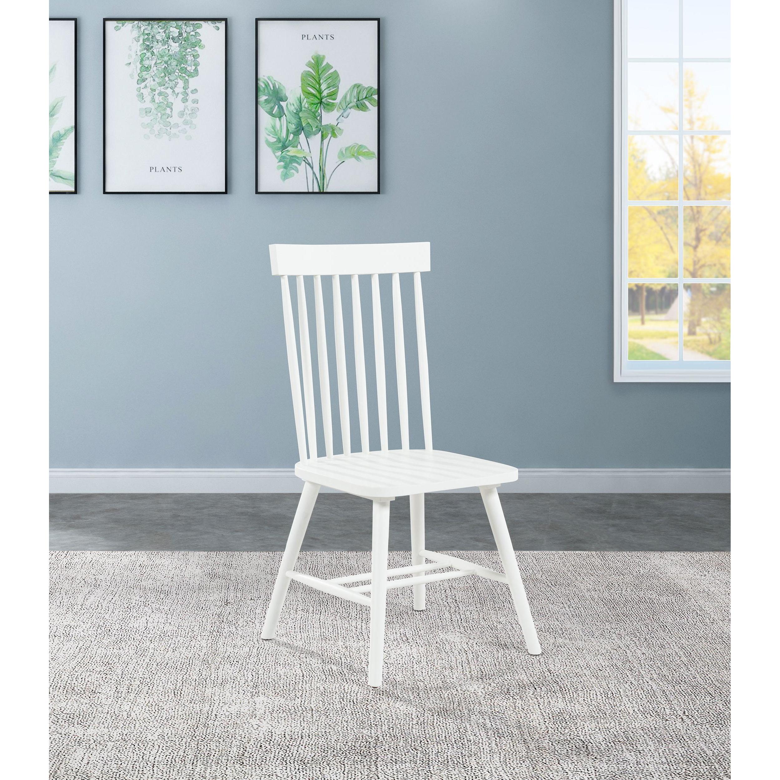  Coaster Furniture Andrews 122502WHT Set of 2 Windsor Spindle Back Dining Side Chair - White IMAGE 2
