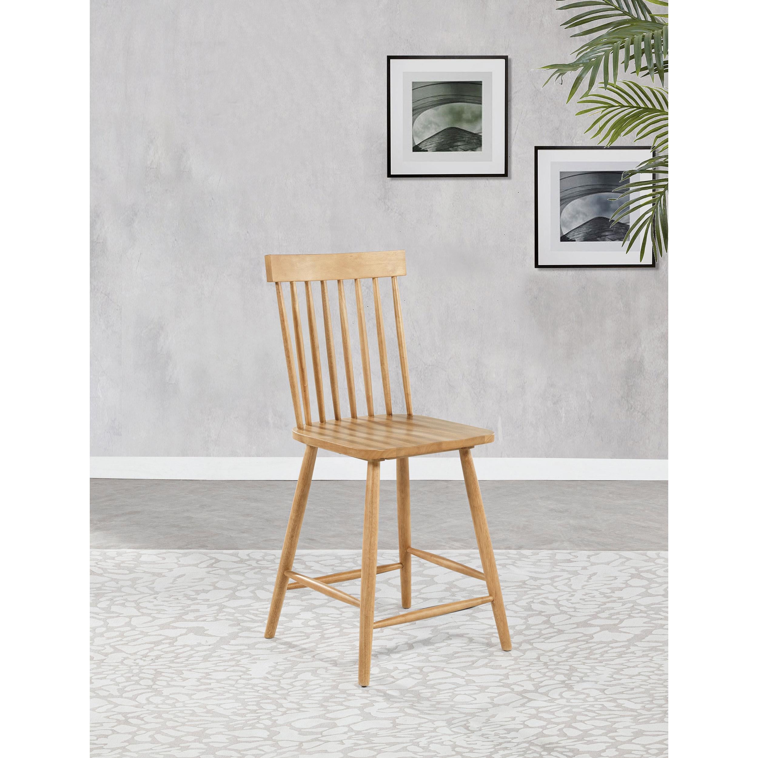  Coaster Furniture Andrews 122509 Set of 2 Windsor Counter Height Dining Side Chair - Light Ash IMAGE 6