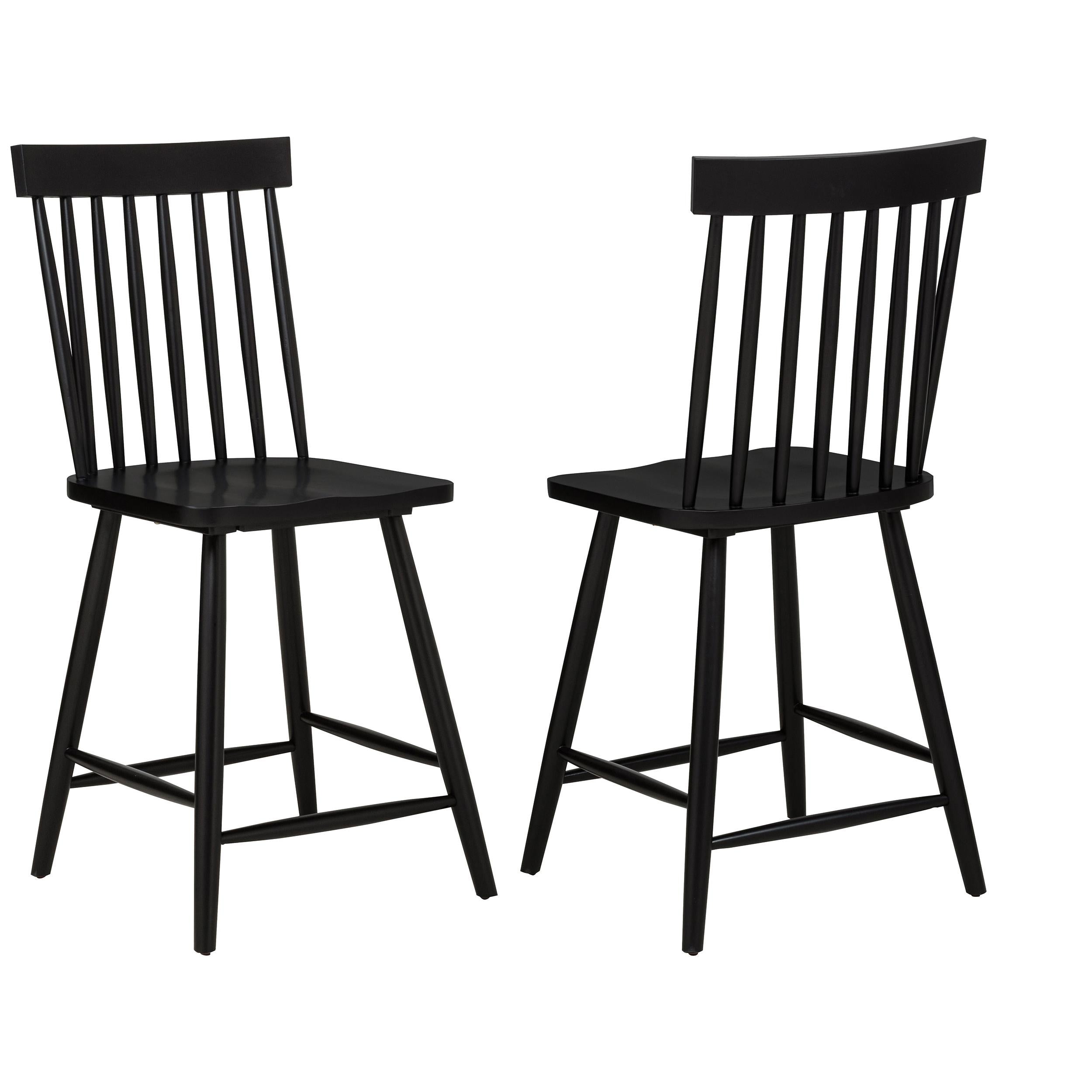  Coaster Furniture Andrews 122509BLK Set of 2 Windsor Counter Height Dining Side Chair - Black IMAGE 1
