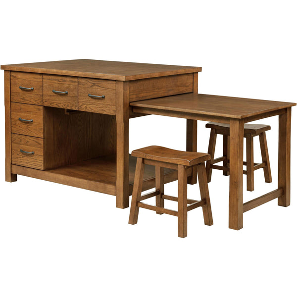 Coaster Furniture Mayfair 182446 3-piece Kitchen Island with Extension Table - Dark Oak