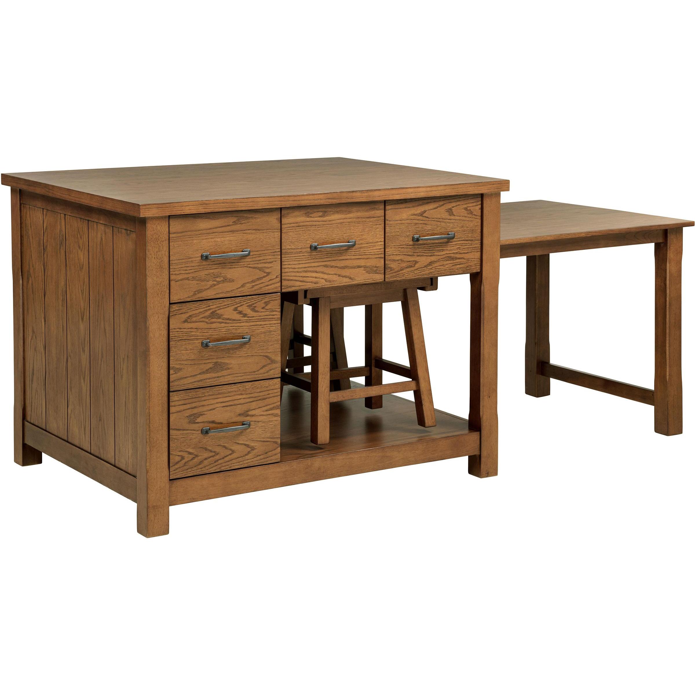  Coaster Furniture Mayfair 182446 3-piece Kitchen Island with Extension Table - Dark Oak IMAGE 3