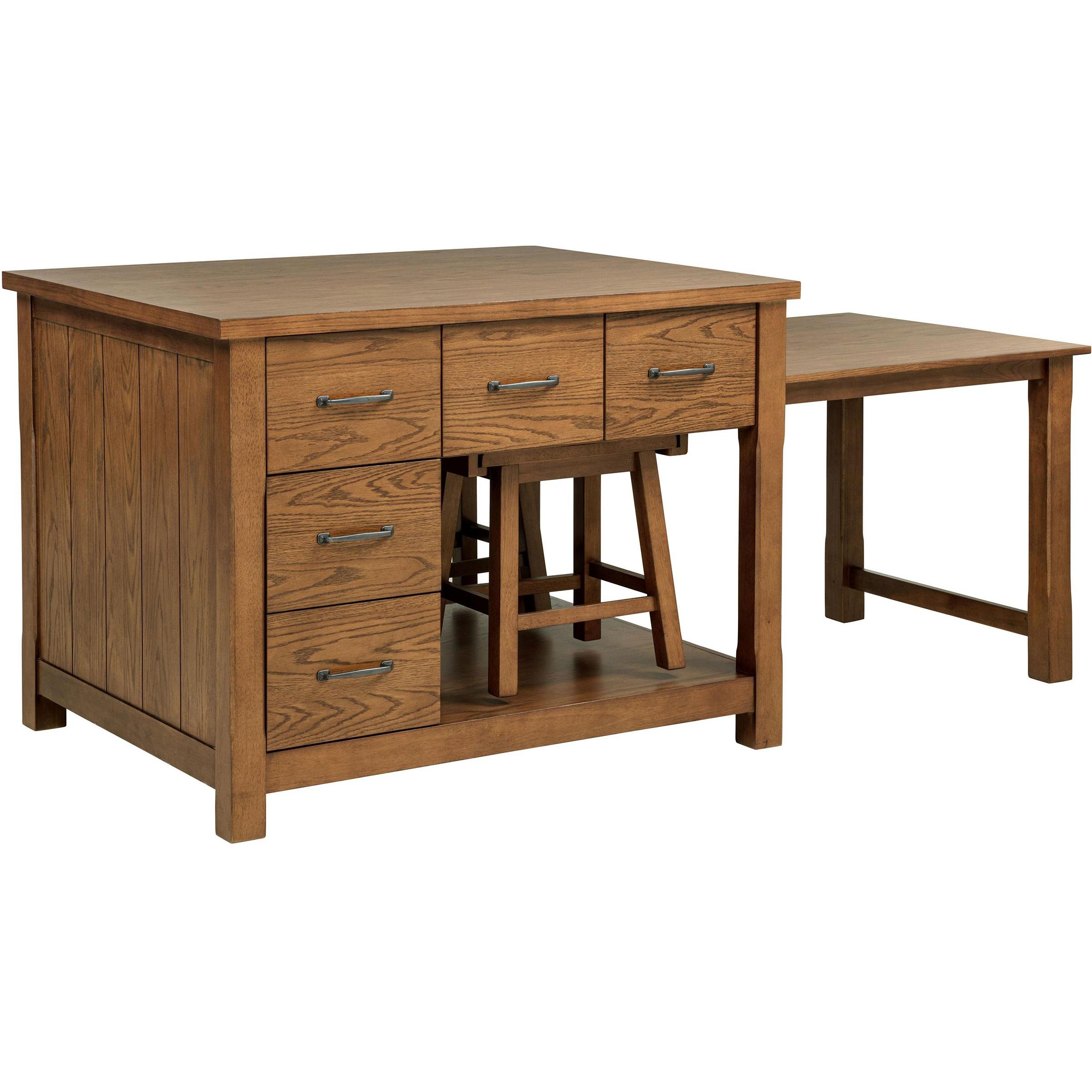  Coaster Furniture Mayfair 182446 3-piece Kitchen Island with Extension Table - Dark Oak IMAGE 7