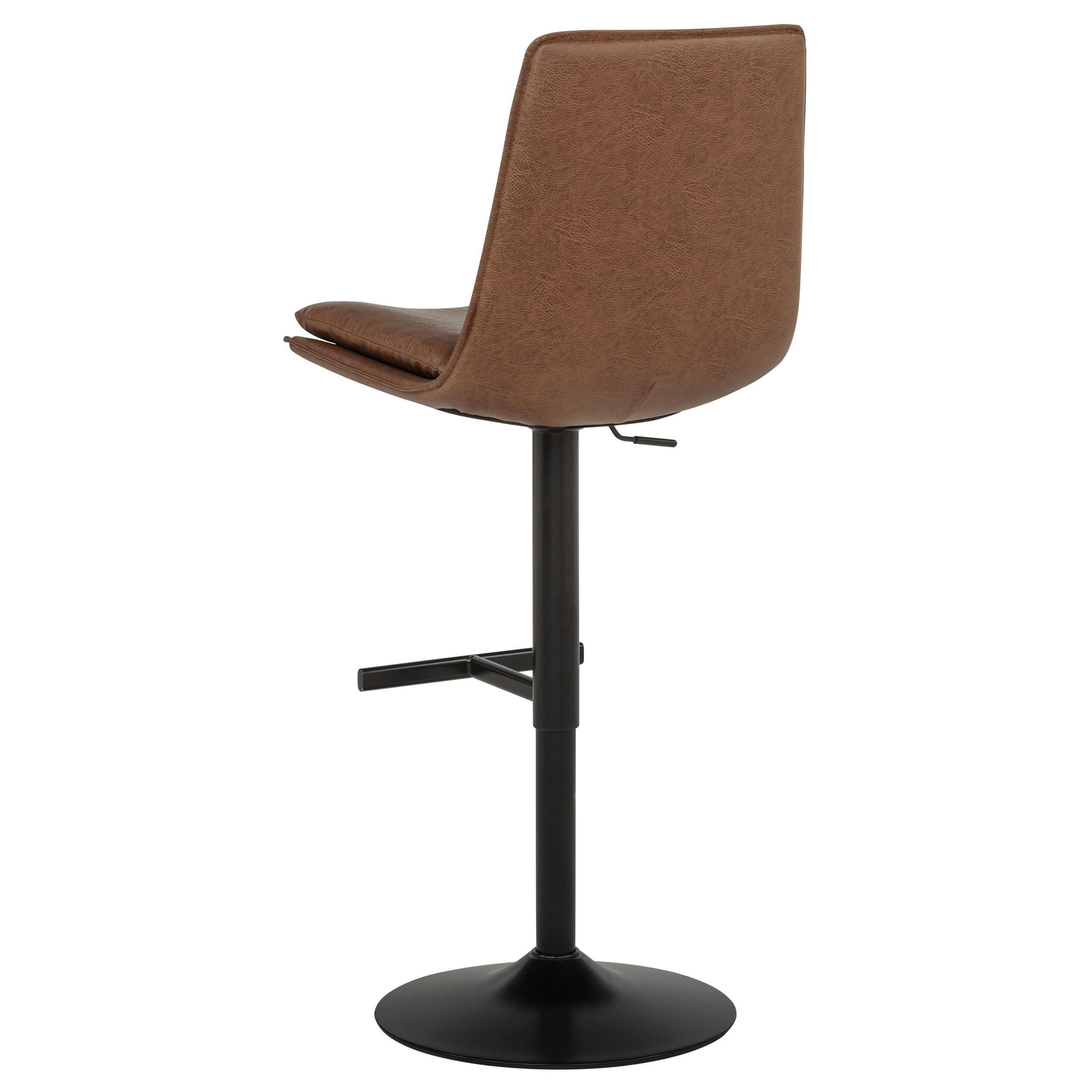  Coaster Furniture Eldridge 182957 Faux Leather Upholstered Adjustable Bar Stool - Coffee IMAGE 3