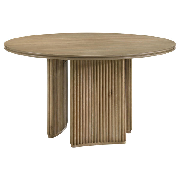 Coaster Furniture Adina 193610 53-inch Round Wood Dining Table  - Distressed Light Brown