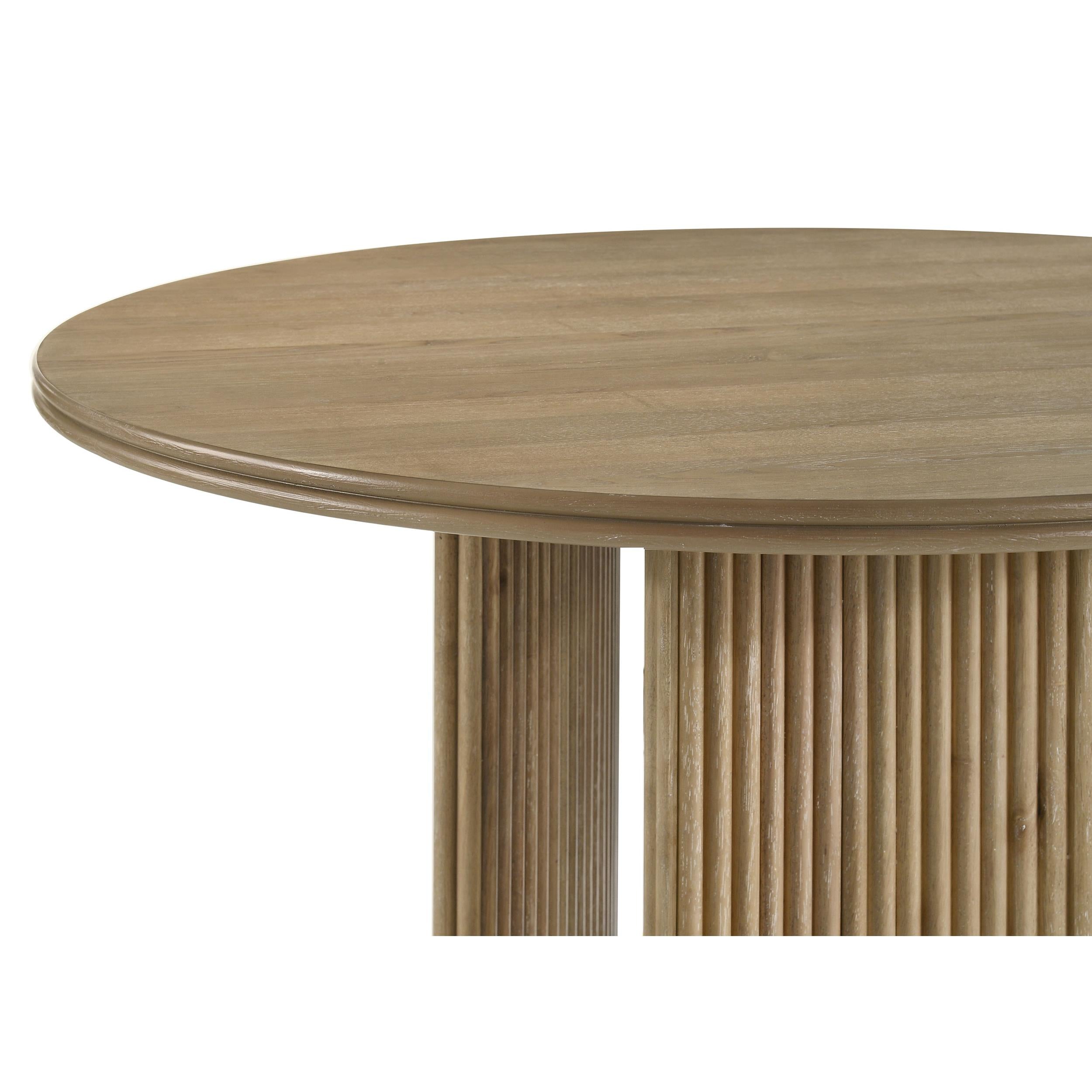  Coaster Furniture Adina 193610 53-inch Round Wood Dining Table  - Distressed Light Brown IMAGE 6