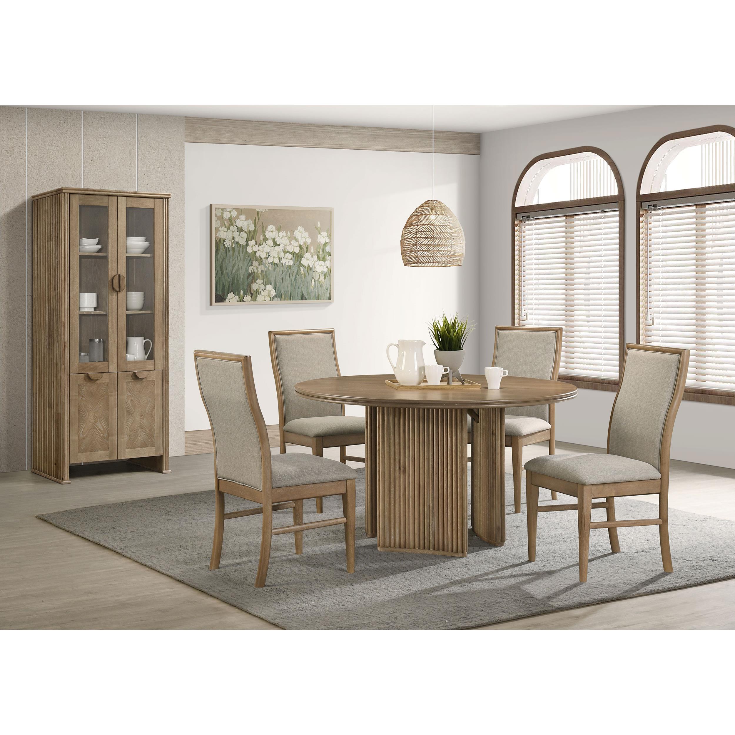  Coaster Furniture Adina 193610 53-inch Round Wood Dining Table  - Distressed Light Brown IMAGE 9
