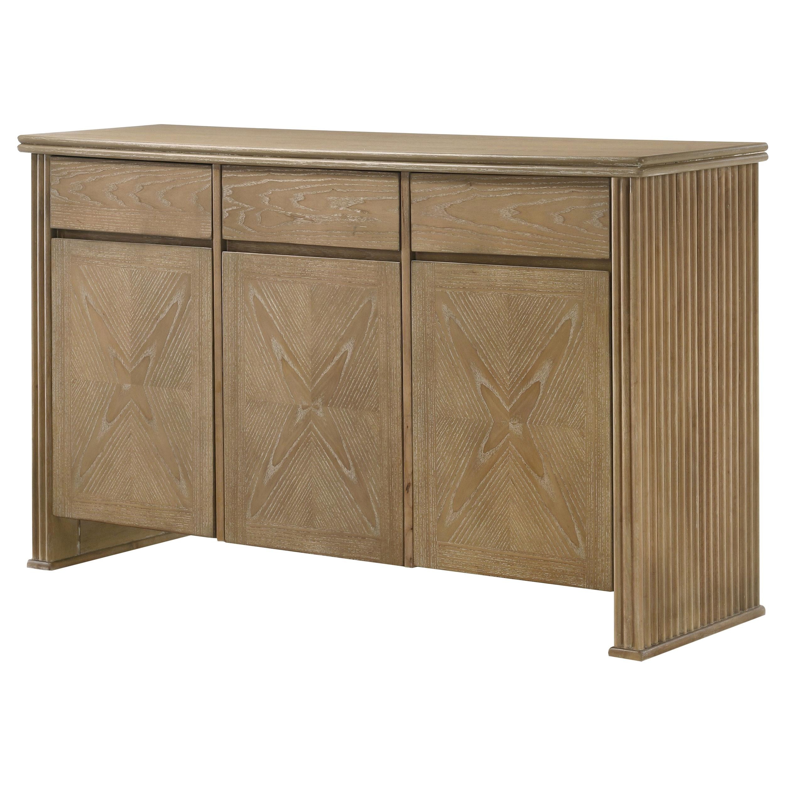  Coaster Furniture Adina 193615 3-door 59-inch Sideboard Server  - Distressed Light Brown IMAGE 1