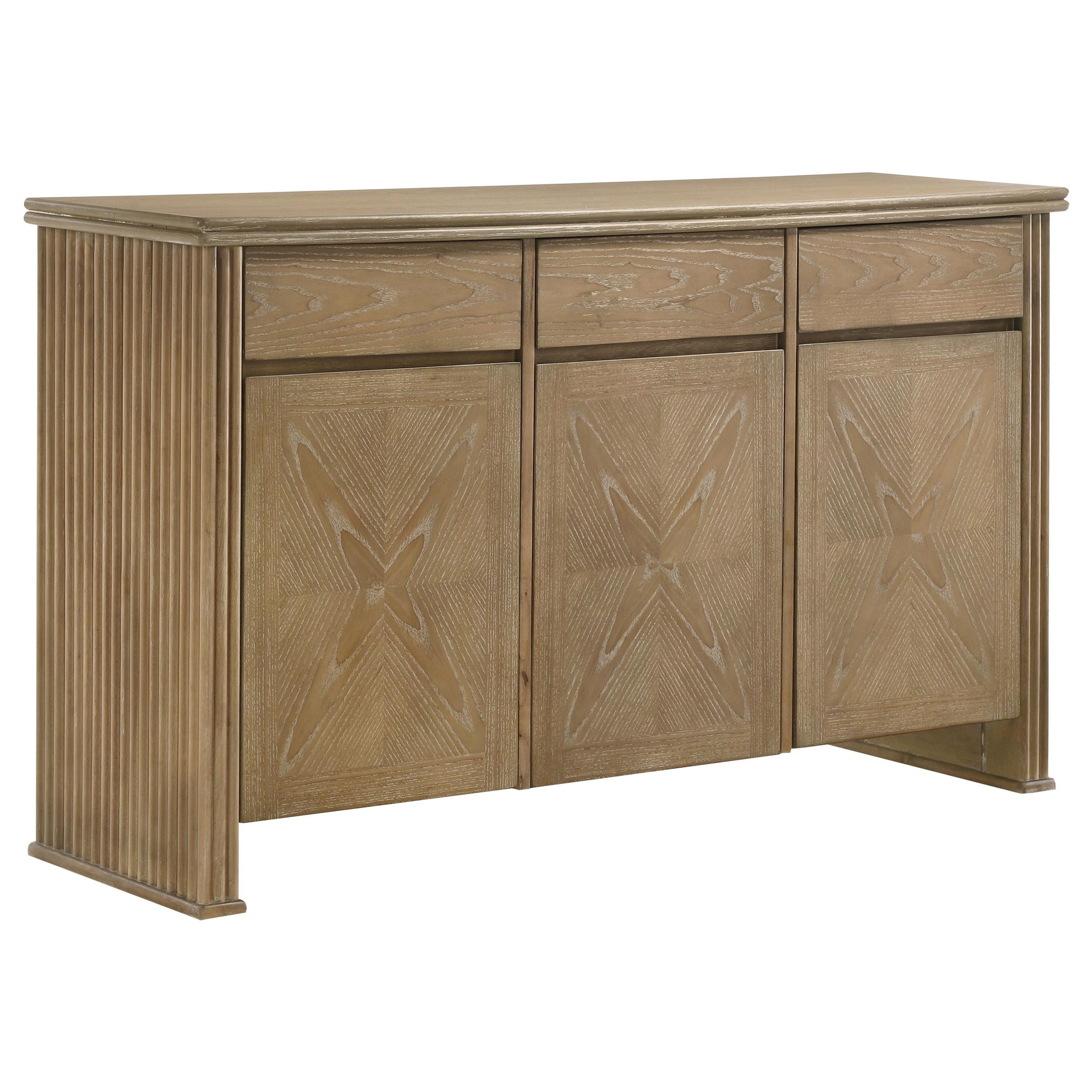  Coaster Furniture Adina 193615 3-door 59-inch Sideboard Server  - Distressed Light Brown IMAGE 3