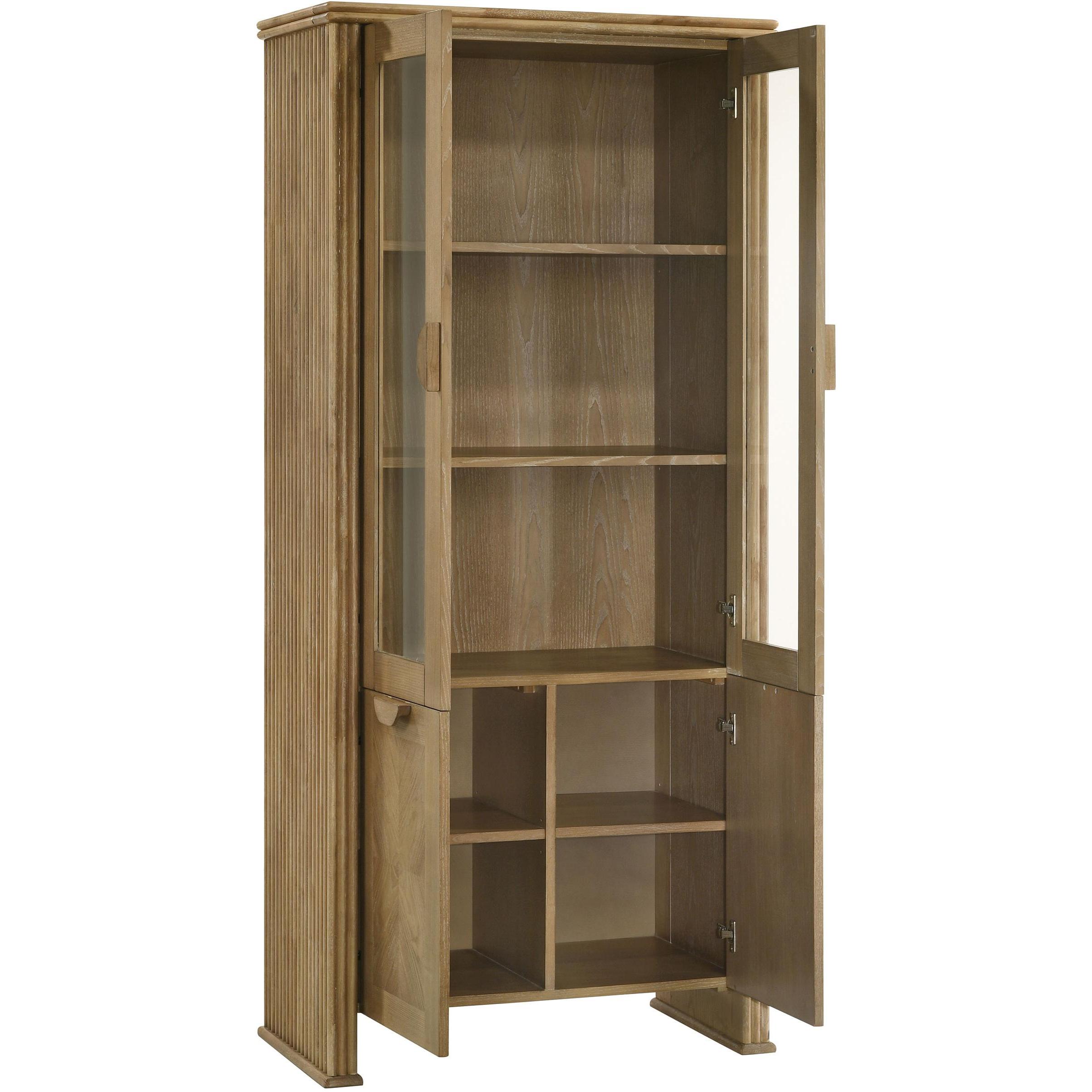  Coaster Furniture Adina 193616 77-inch Tall Display Cabinet  - Distressed Light Brown IMAGE 3