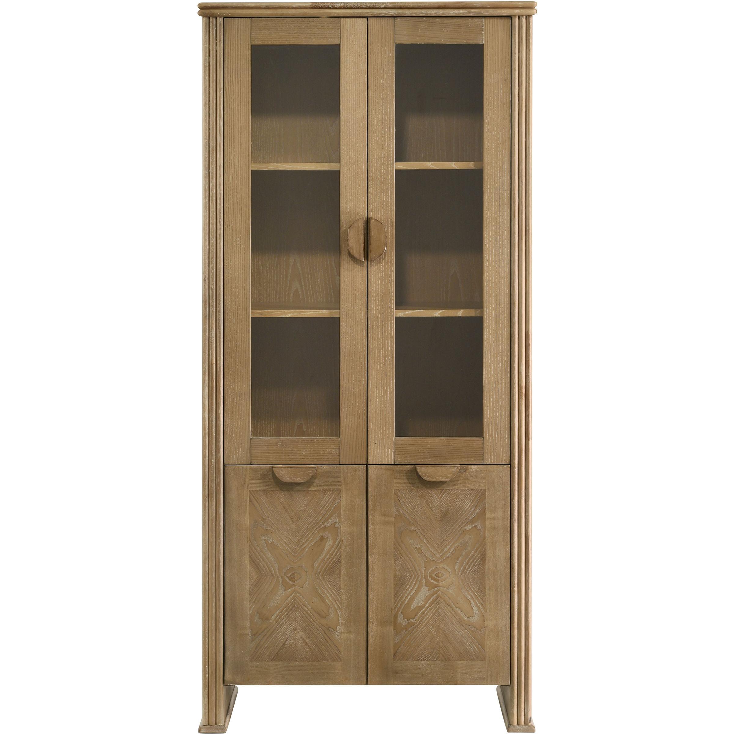  Coaster Furniture Adina 193616 77-inch Tall Display Cabinet  - Distressed Light Brown IMAGE 4