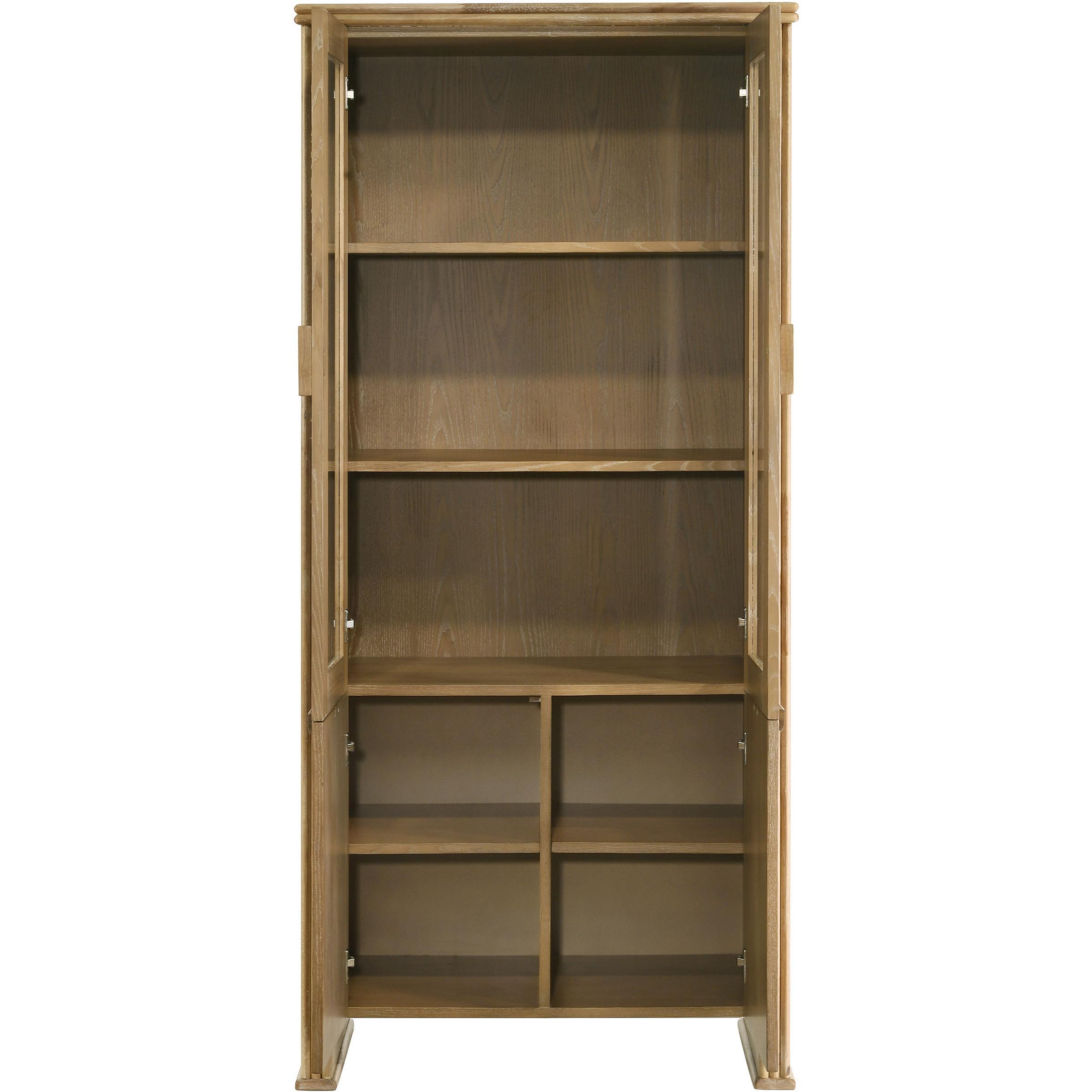  Coaster Furniture Adina 193616 77-inch Tall Display Cabinet  - Distressed Light Brown IMAGE 5