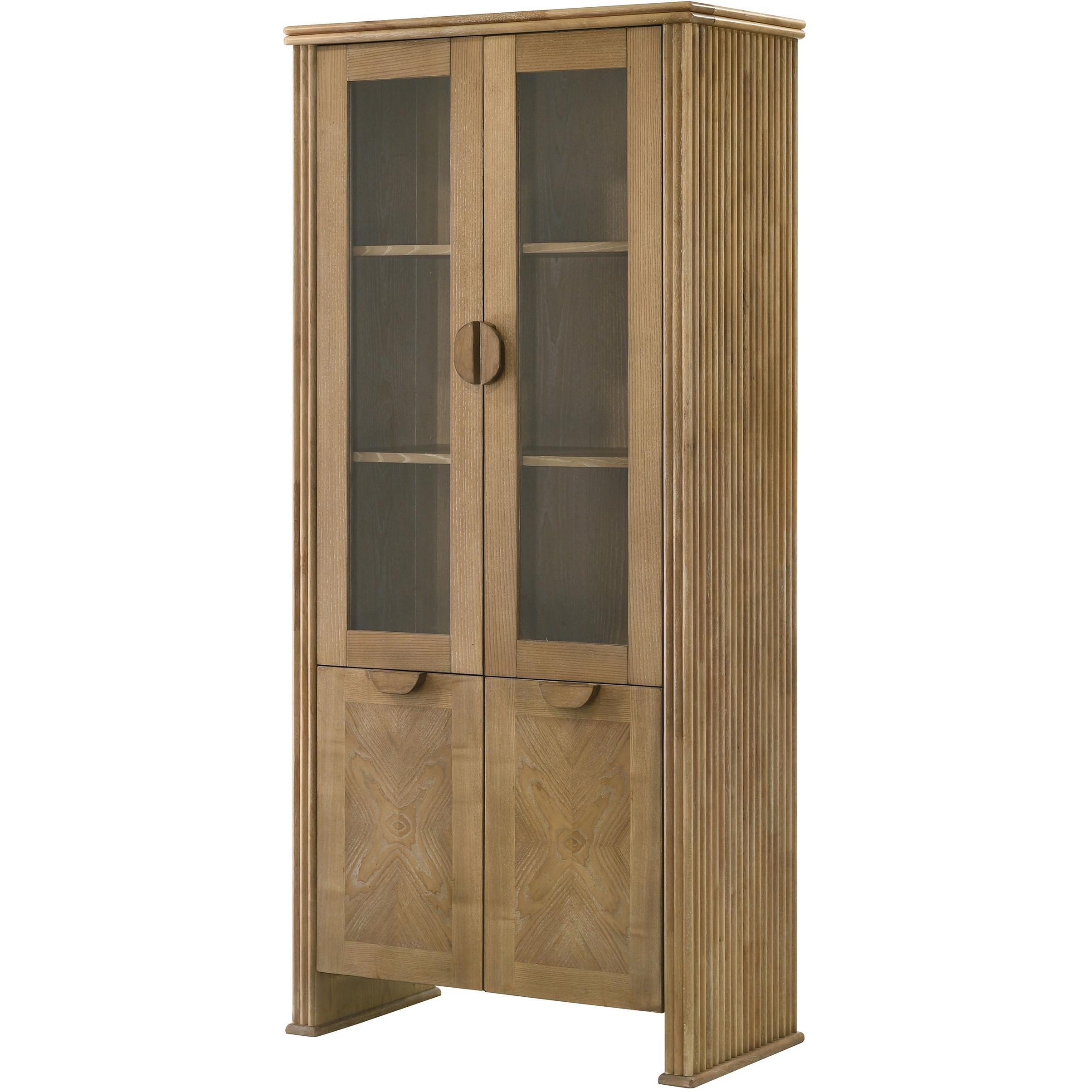  Coaster Furniture Adina 193616 77-inch Tall Display Cabinet  - Distressed Light Brown IMAGE 6