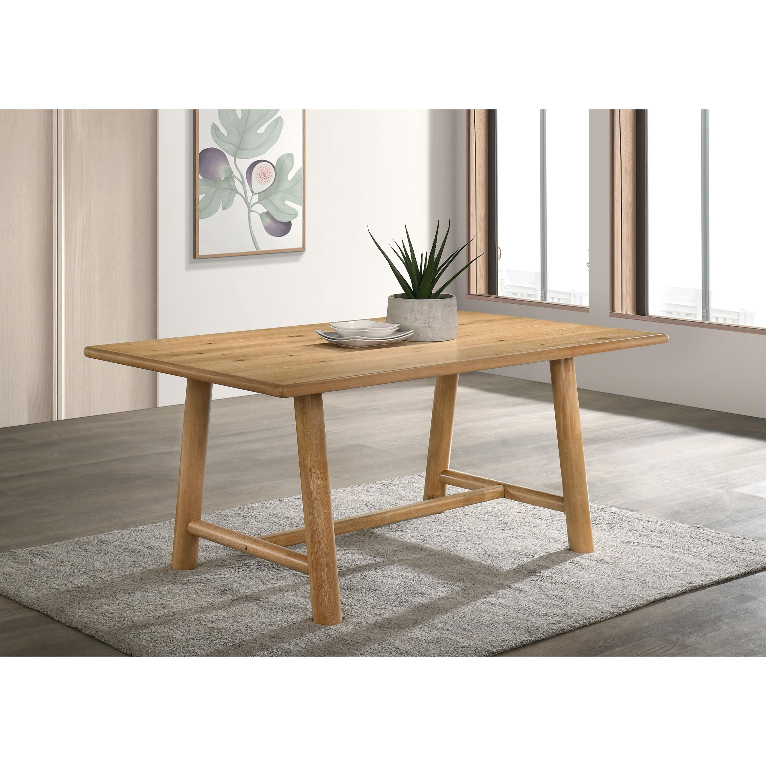 Coaster Furniture Duncan 193651 71-inch Rectangular Wood Dining Room Table - Washed Oak IMAGE 2