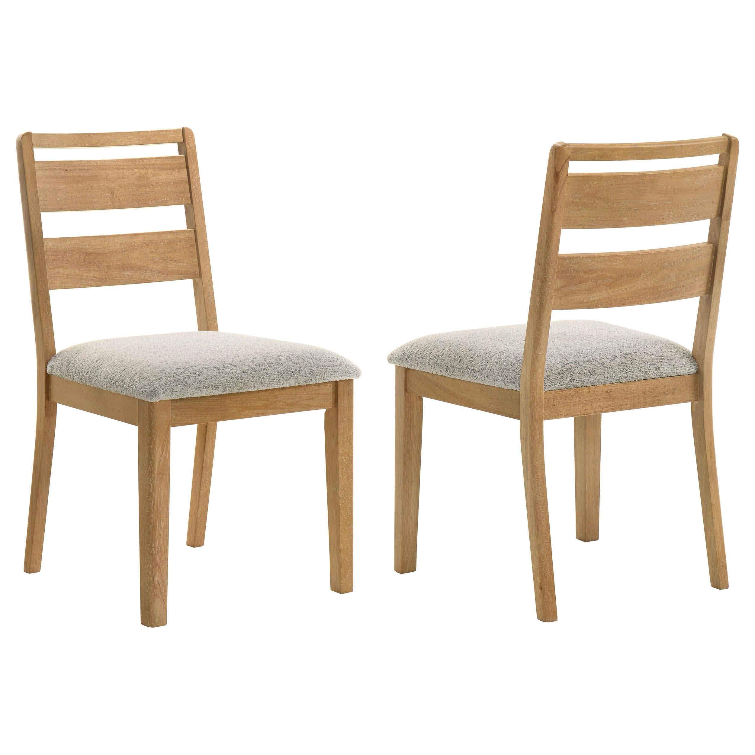  Coaster Furniture Duncan 193652 Set of 2 Ladder Back Dining Side Chair - Washed Oak IMAGE 1
