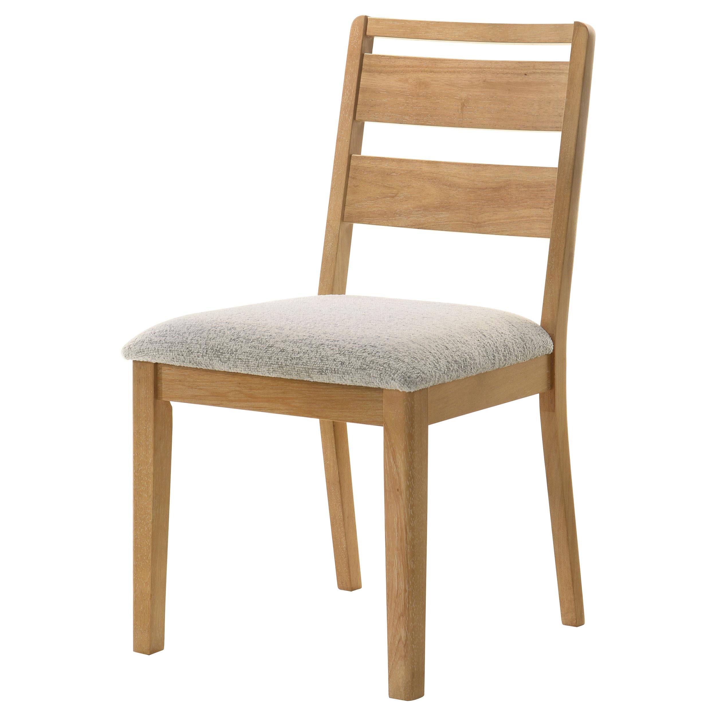  Coaster Furniture Duncan 193652 Set of 2 Ladder Back Dining Side Chair - Washed Oak IMAGE 2