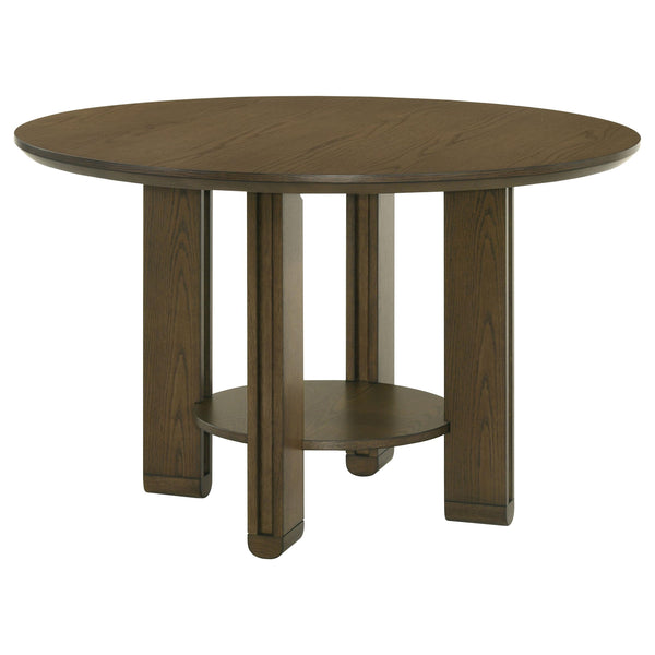 Coaster Furniture Ottowa 193660 47-inch Round Wood Dining Table with Shelf - Brown