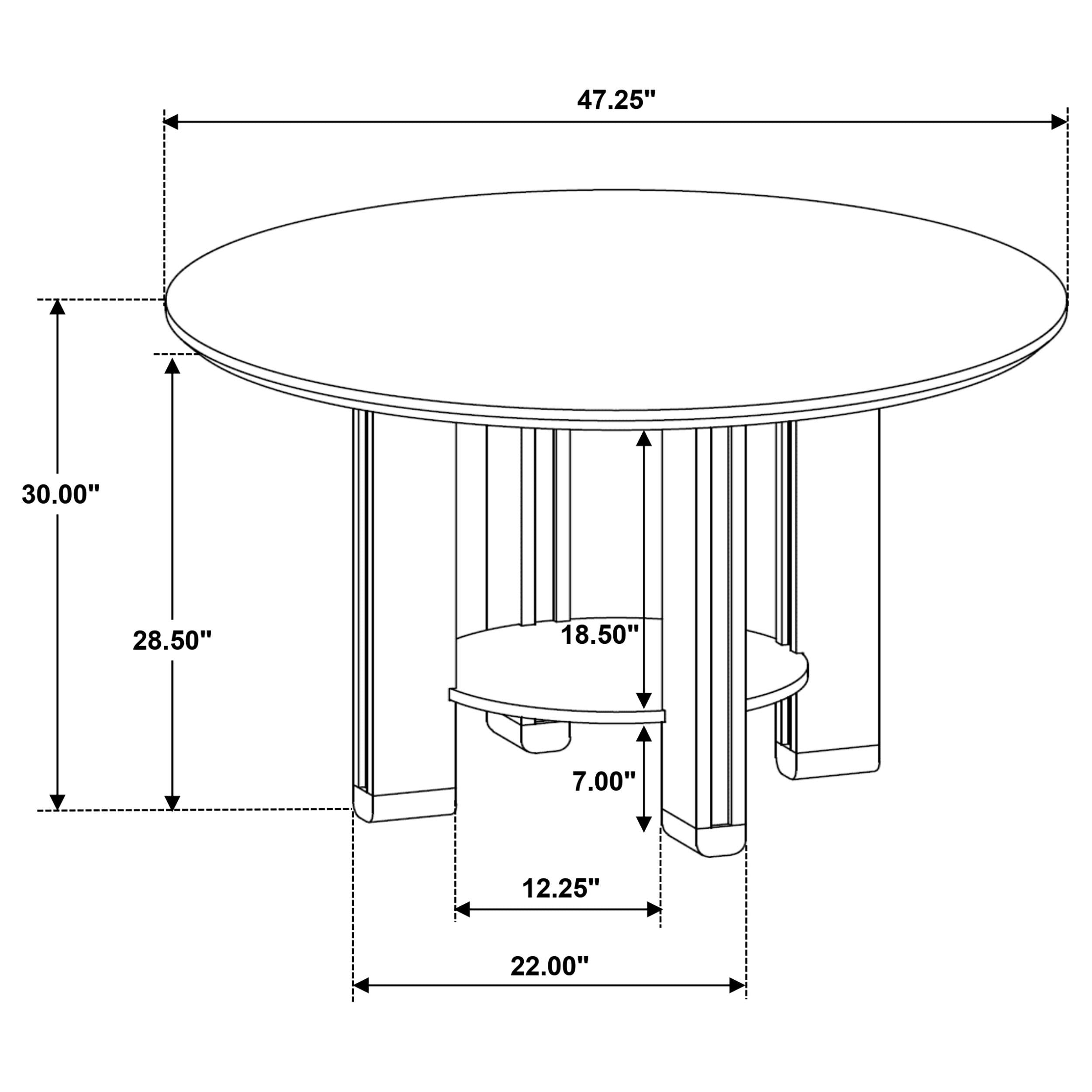  Coaster Furniture Ottowa 193660 47-inch Round Wood Dining Table with Shelf - Brown IMAGE 6