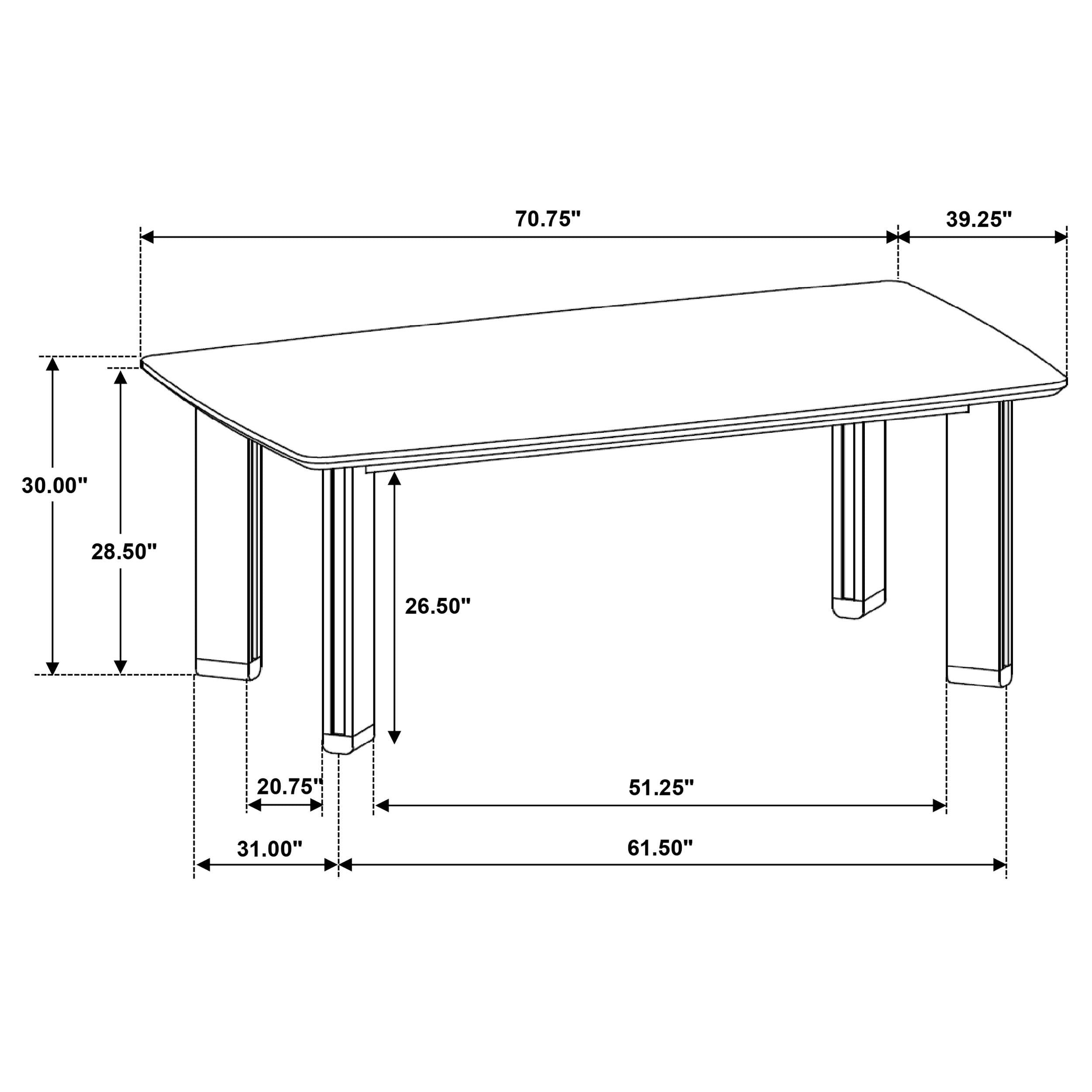  Coaster Furniture Ottowa 193661 71-inch Rectangular Wood Dining Table - Brown IMAGE 8