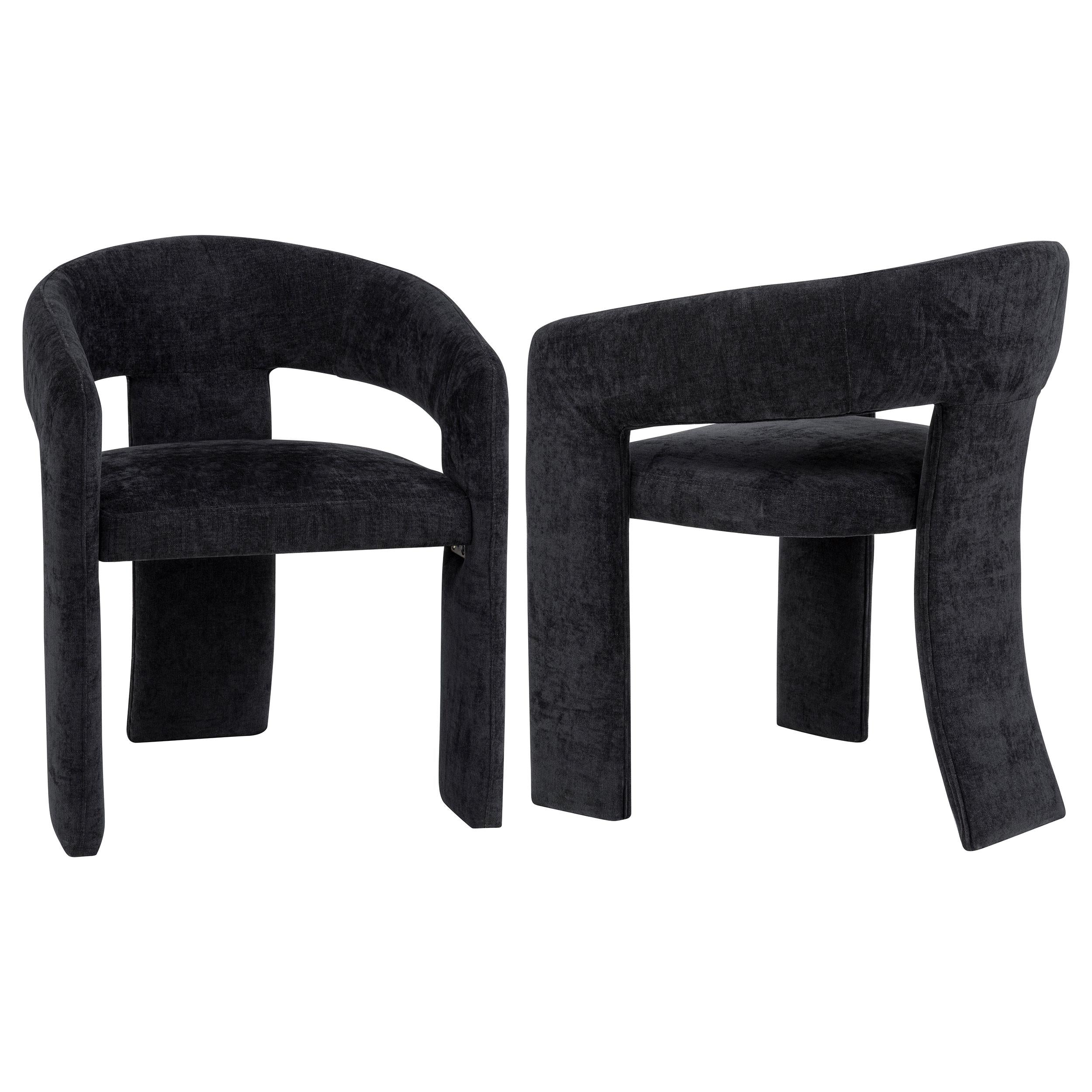  Coaster Furniture Carlow 193813BLK Set of 2 Upholstered Dining Arm Chair - Black IMAGE 1