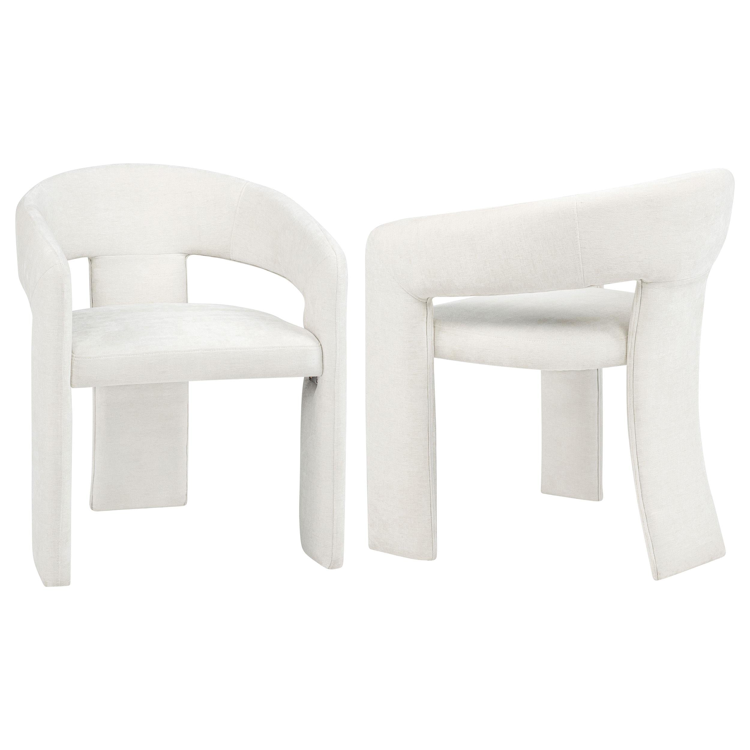  Coaster Furniture Carlow 193813WHT Set of 2 Upholstered Dining Arm Chair - White IMAGE 1