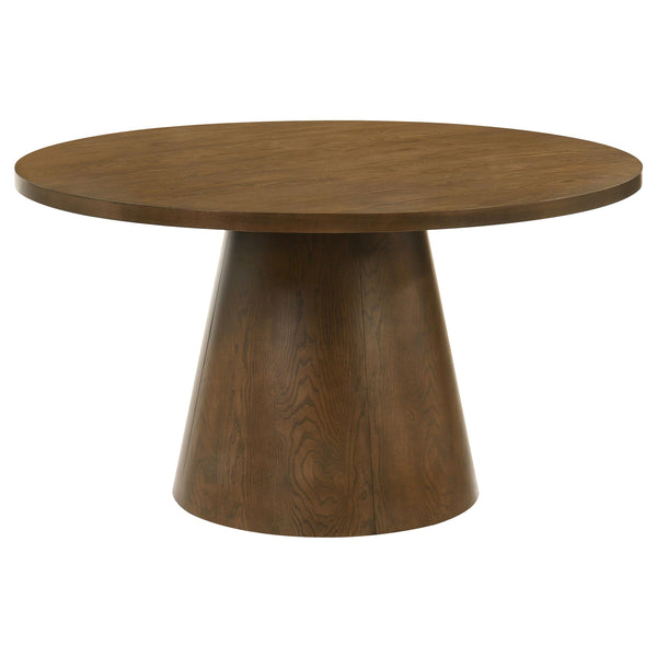 Coaster Furniture Franklin 193830 54-inch Round Wood Pedestal Base Dining Table - Dark Brown
