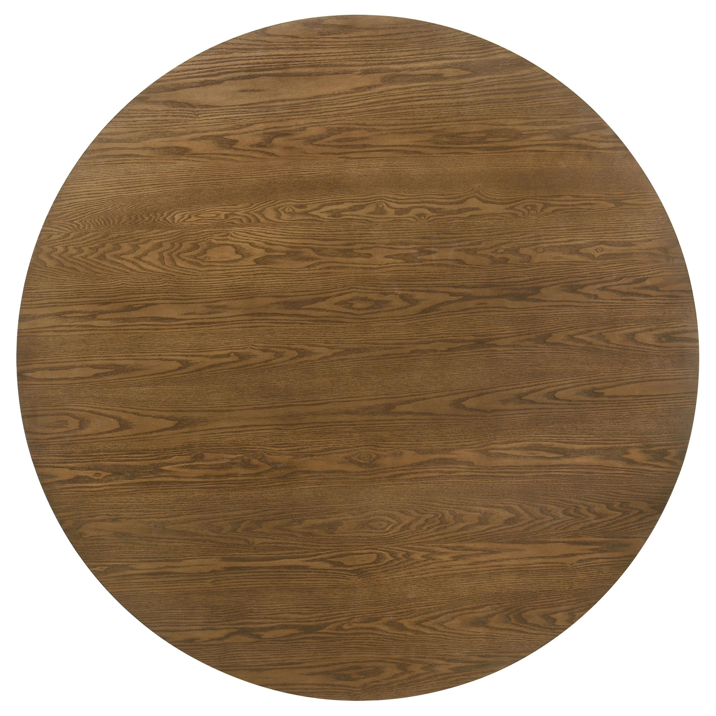  Coaster Furniture Franklin 193830 54-inch Round Wood Pedestal Base Dining Table - Dark Brown IMAGE 2