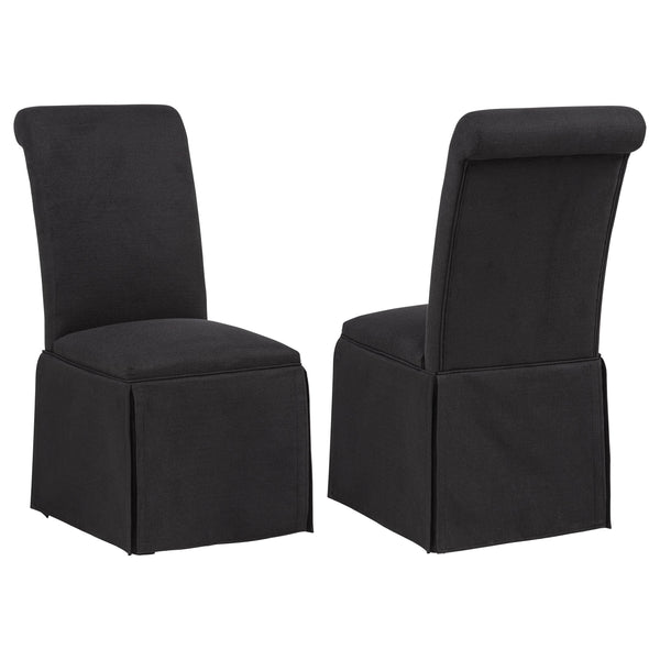 Coaster Furniture Shawna 193912BLK Set of 2 Upholstered Skirted Side Chair - Black