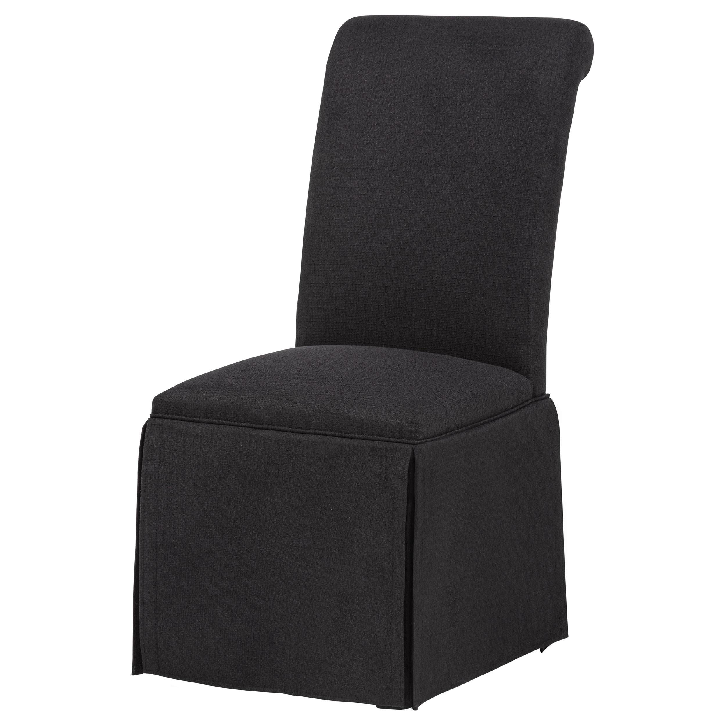  Coaster Furniture Shawna 193912BLK Set of 2 Upholstered Skirted Side Chair - Black IMAGE 2