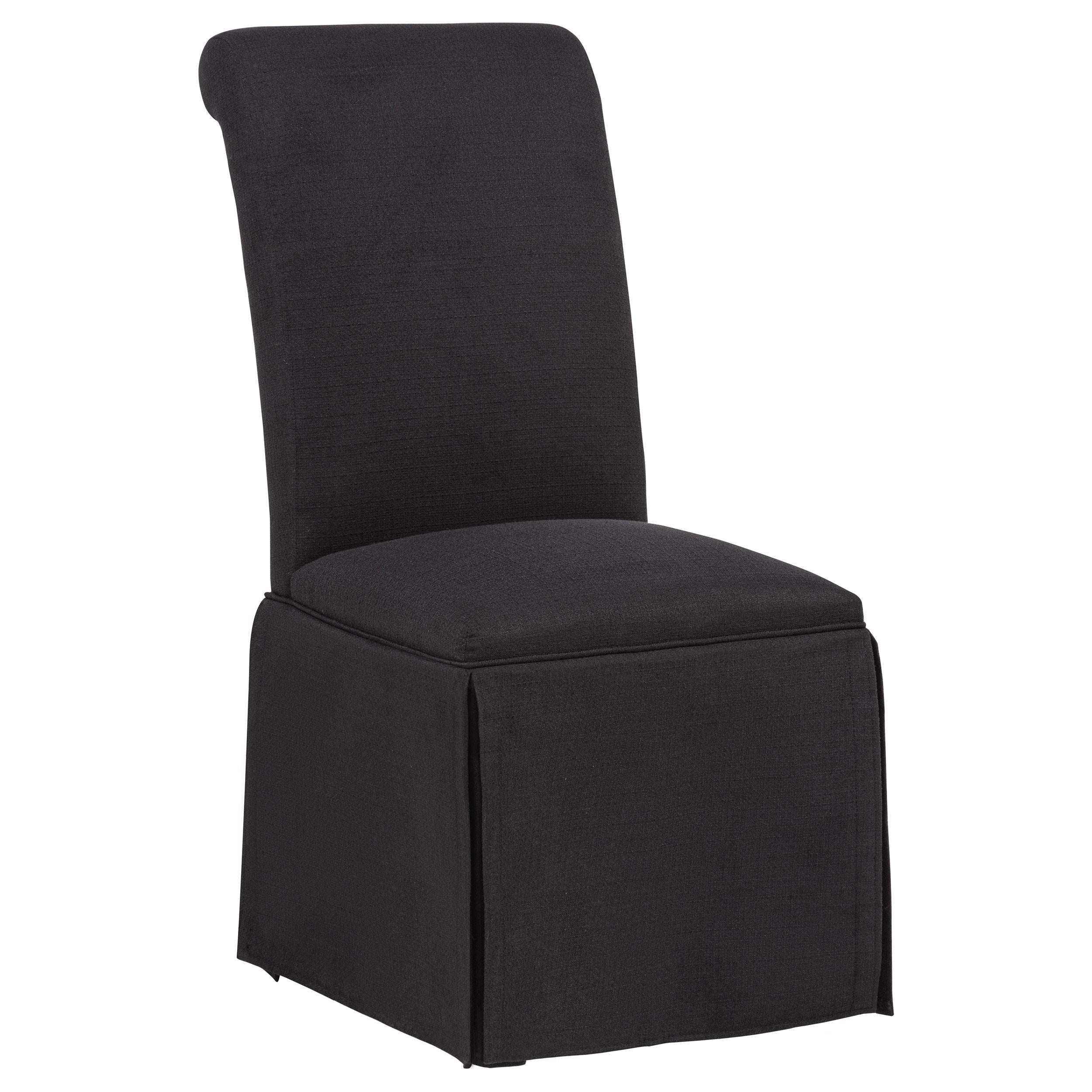  Coaster Furniture Shawna 193912BLK Set of 2 Upholstered Skirted Side Chair - Black IMAGE 8