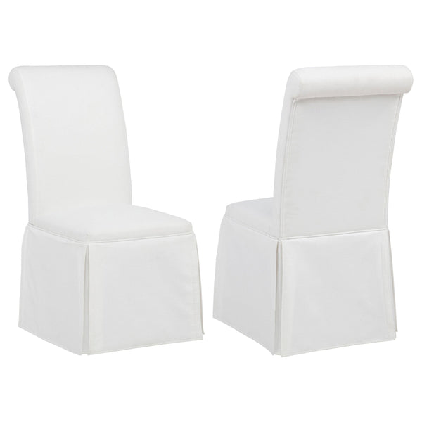Coaster Furniture Shawna 193912WHT Set of 2 Upholstered Skirted Side Chair - White