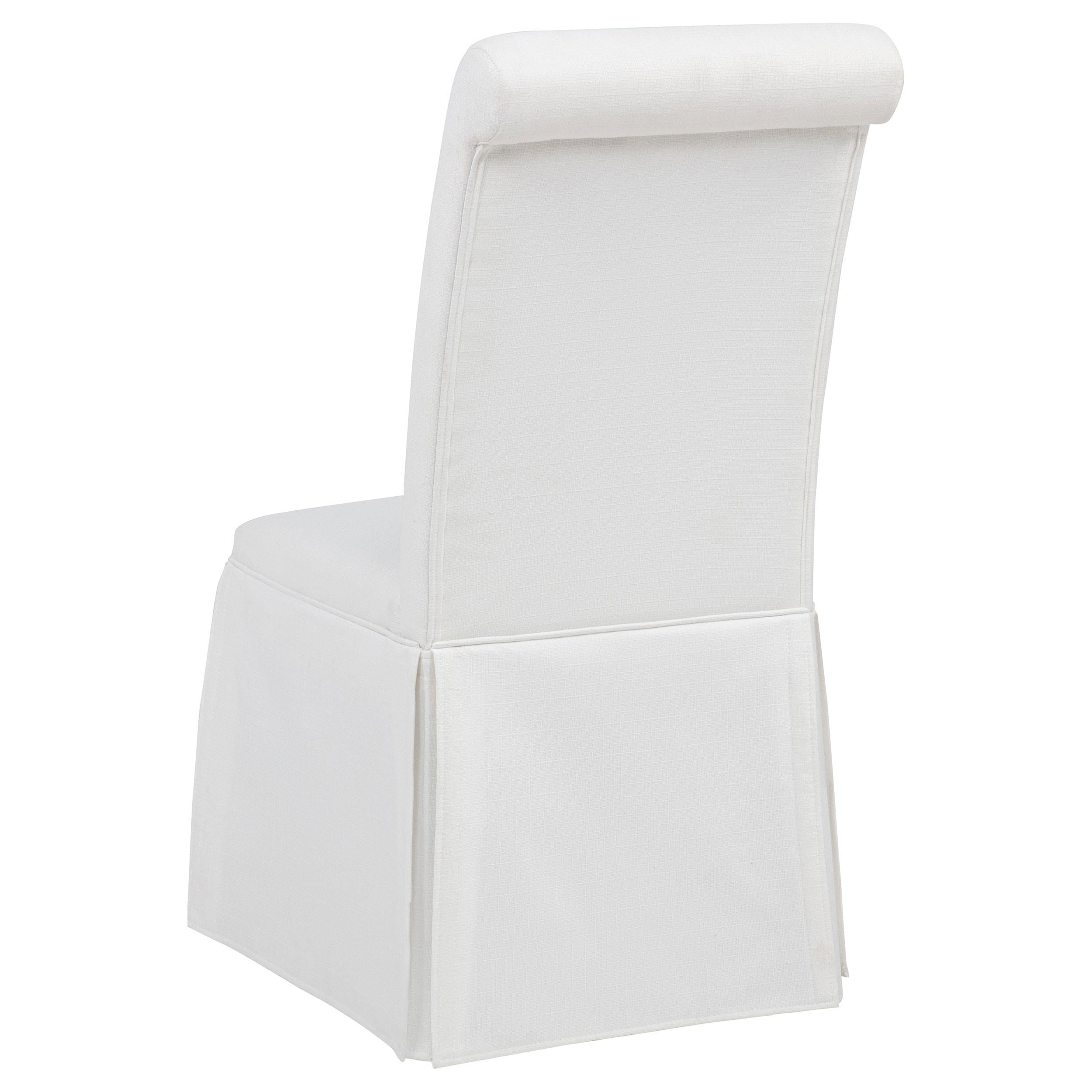  Coaster Furniture Shawna 193912WHT Set of 2 Upholstered Skirted Side Chair - White IMAGE 3