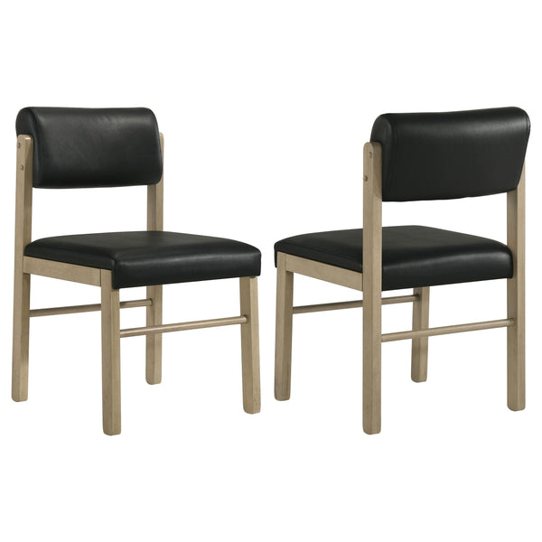 Coaster Furniture Kehoe 193922NAT Set of 2 Upholstered Dining Side Chair - Black/Natural Oak