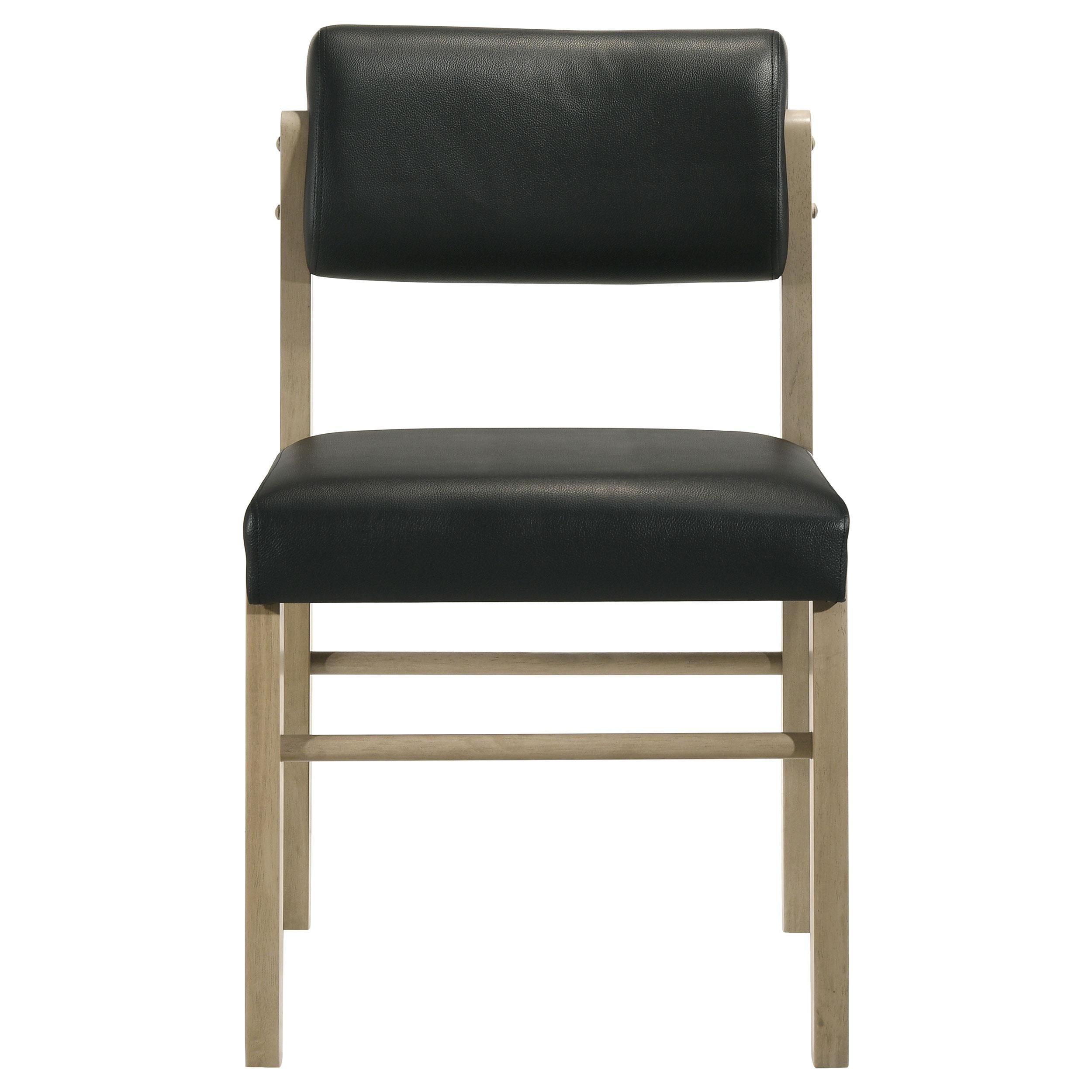  Coaster Furniture Kehoe 193922NAT Set of 2 Upholstered Dining Side Chair - Black/Natural Oak IMAGE 10