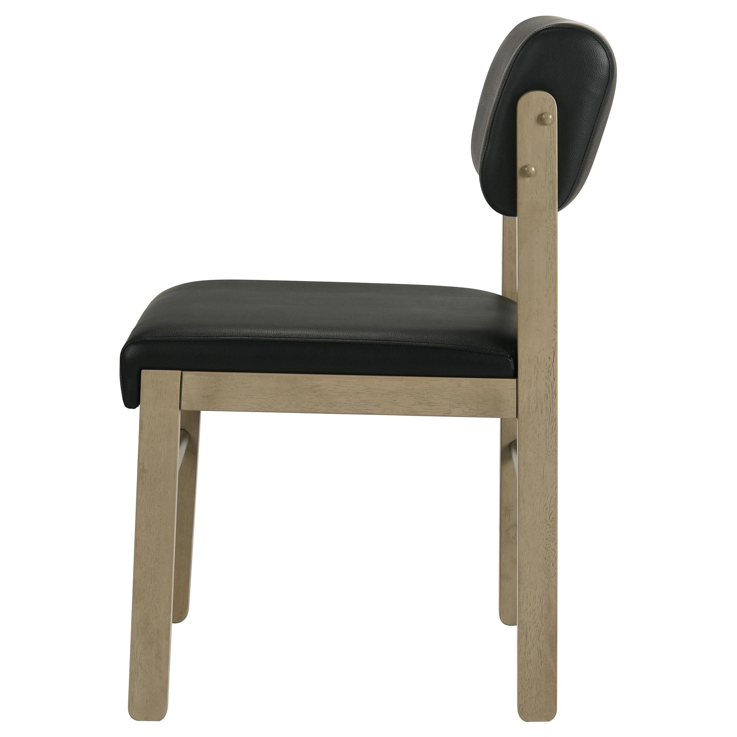  Coaster Furniture Kehoe 193922NAT Set of 2 Upholstered Dining Side Chair - Black/Natural Oak IMAGE 5