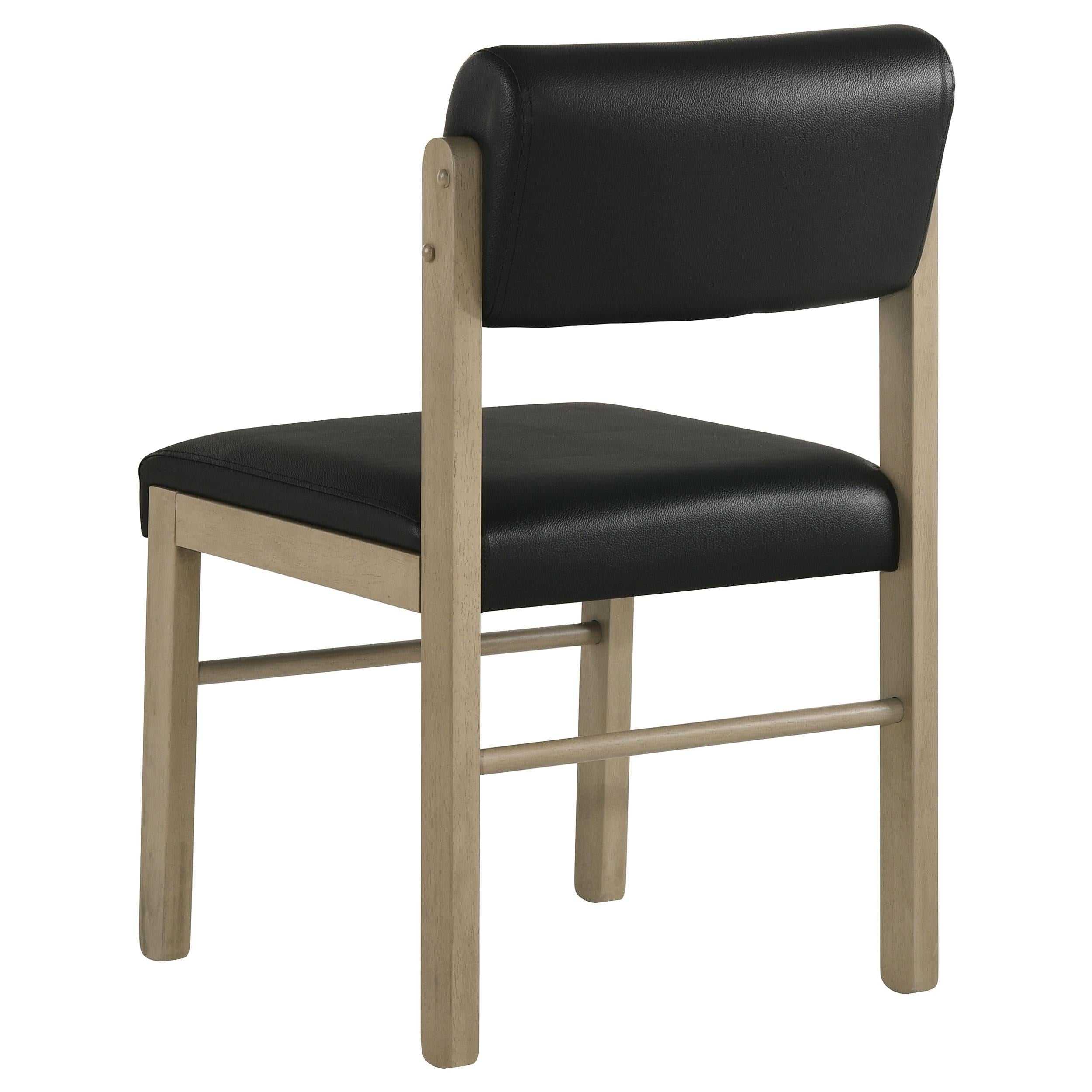  Coaster Furniture Kehoe 193922NAT Set of 2 Upholstered Dining Side Chair - Black/Natural Oak IMAGE 7