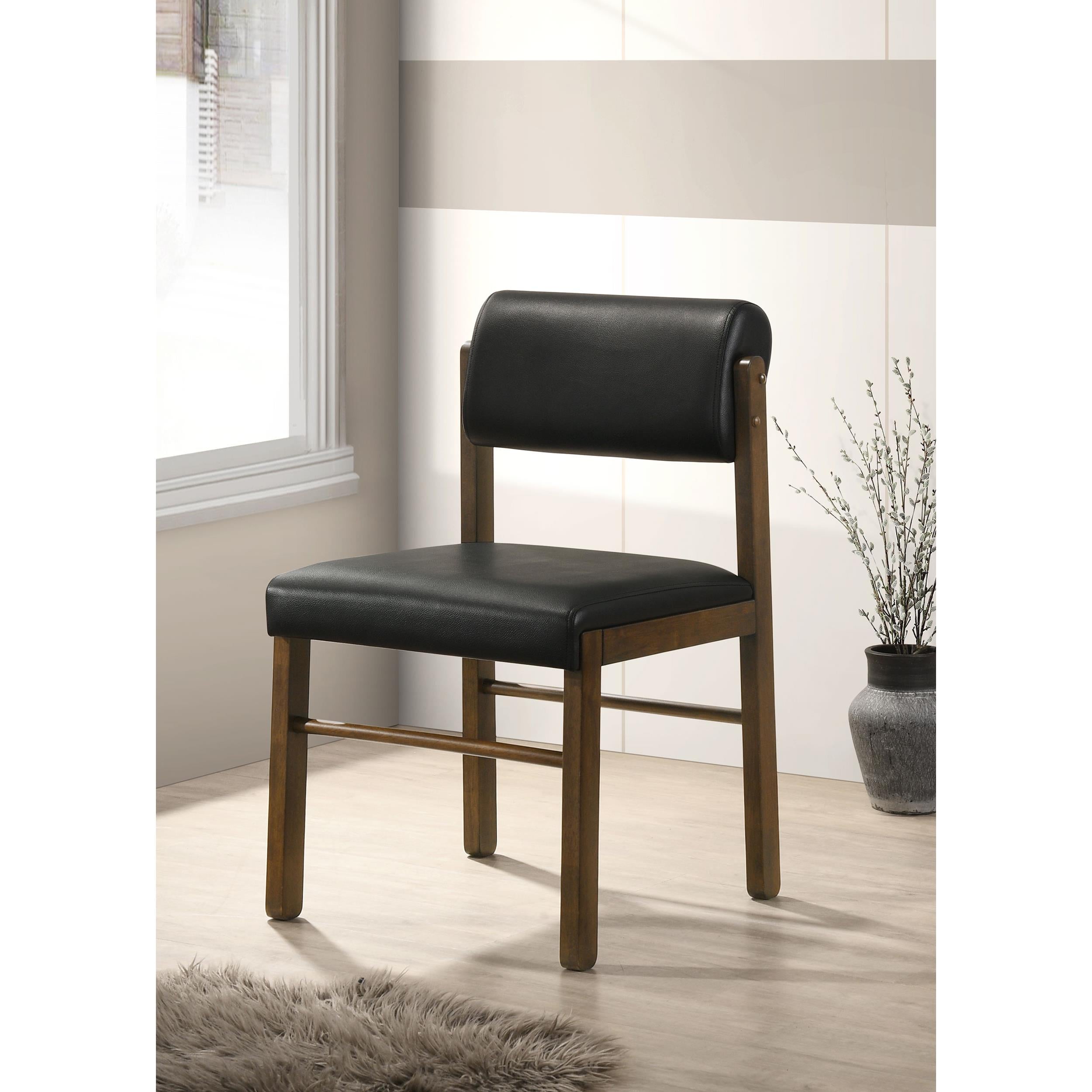 Coaster Furniture Kehoe 193922WAL Set of 2 Upholstered Dining Side Chair - Black/Walnut IMAGE 5