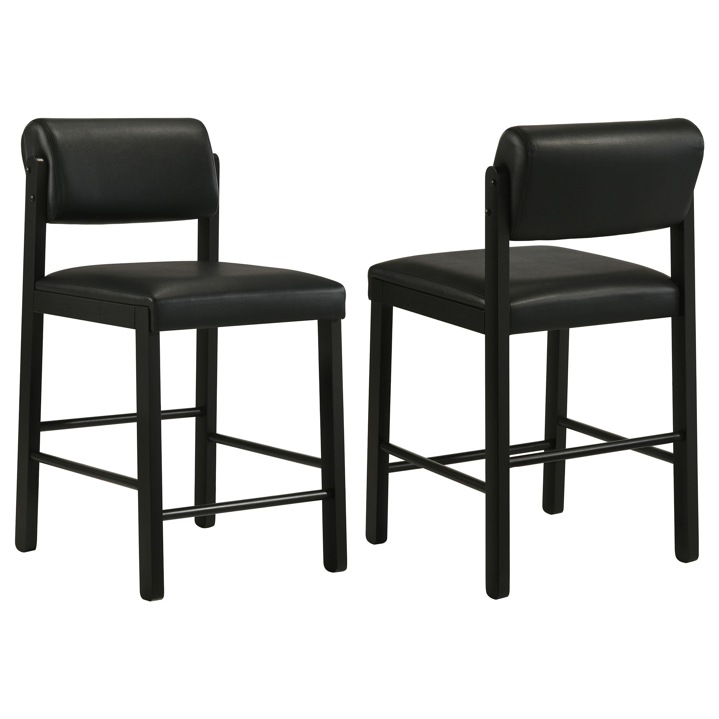  Coaster Furniture Kehoe 193929BLK Set of 2 Upholstered Counter Height Chair - Black IMAGE 1