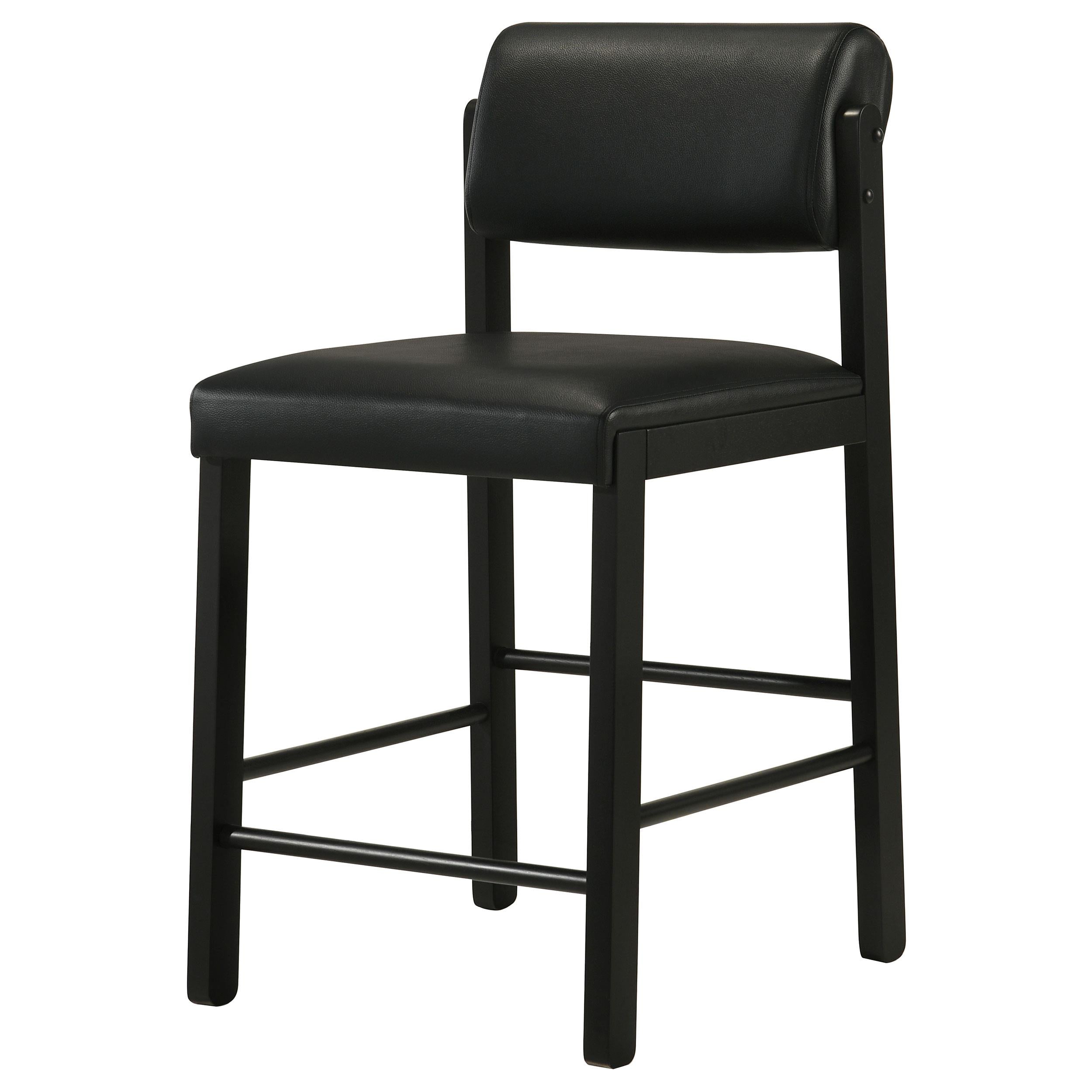  Coaster Furniture Kehoe 193929BLK Set of 2 Upholstered Counter Height Chair - Black IMAGE 3