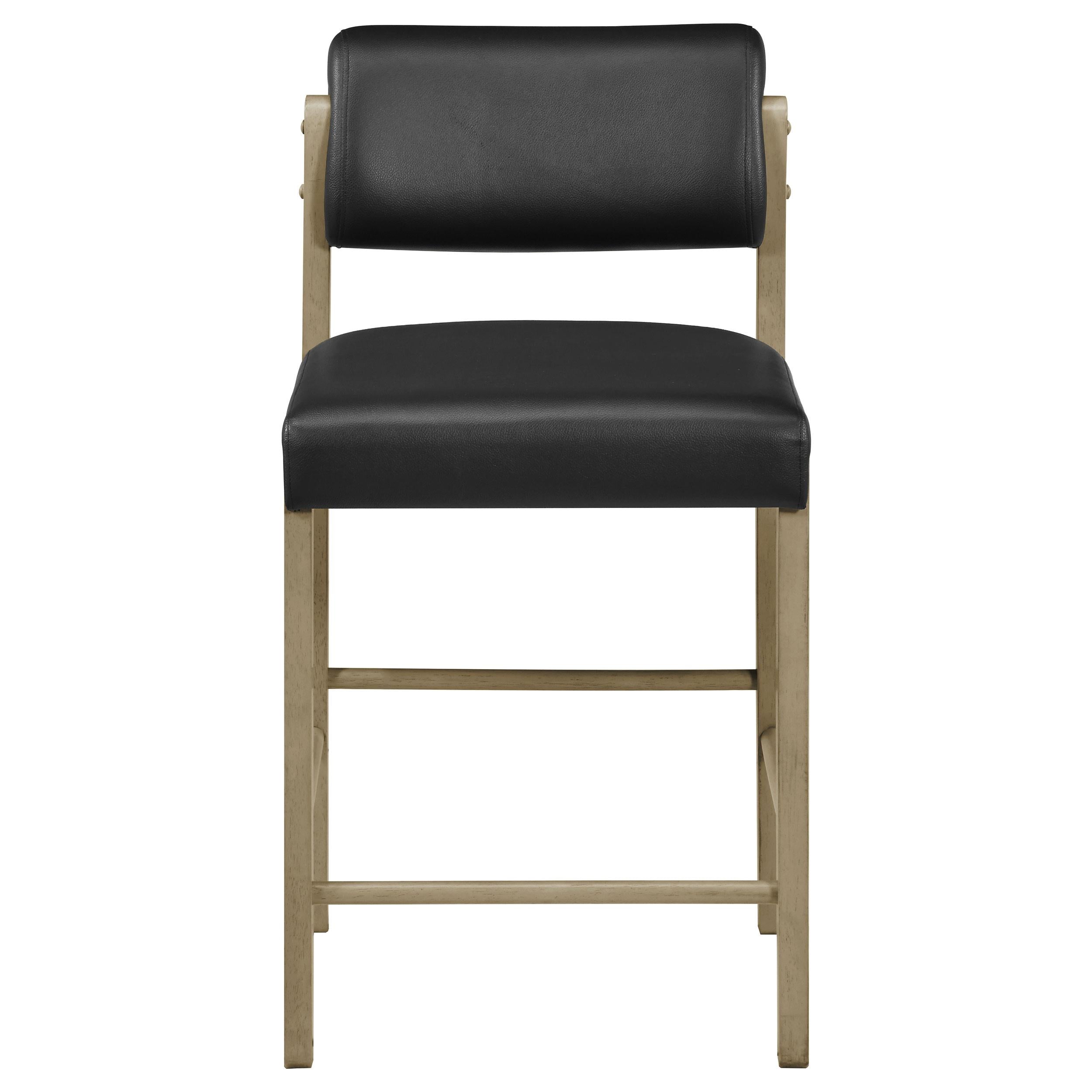  Coaster Furniture Kehoe 193929NAT Set of 2 Upholstered Counter Height Chair - Black/Natural Oak IMAGE 6